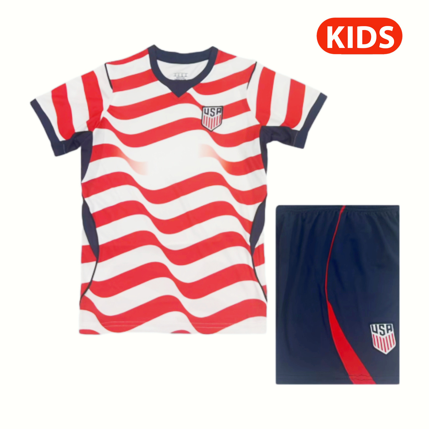 AlphaJersey-【Chest Blank】United States USA 2026 Home Kids Kit
