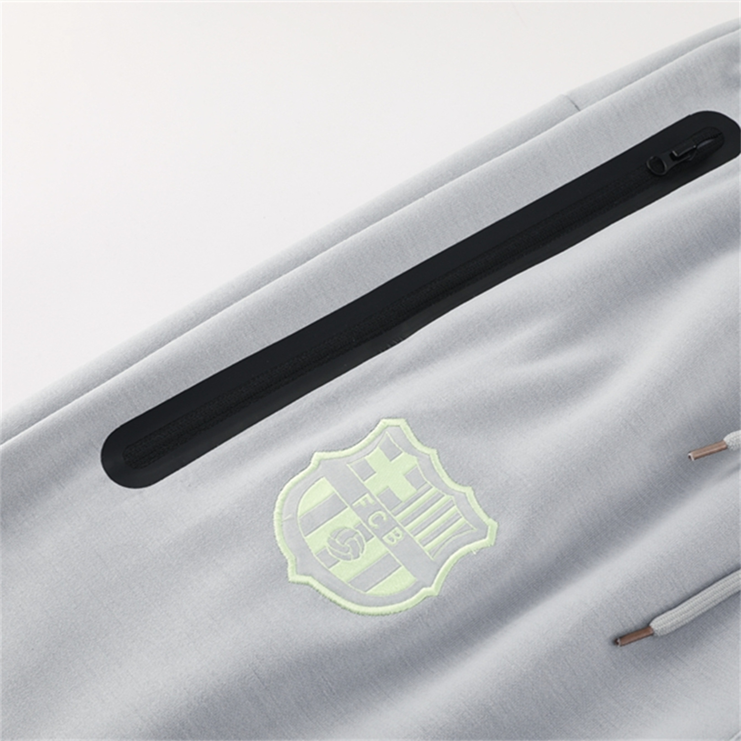AlphaJersey-Barcelona 25-26 Hooded Jacket Training Tracksuit - Grey Jackets & Pants
