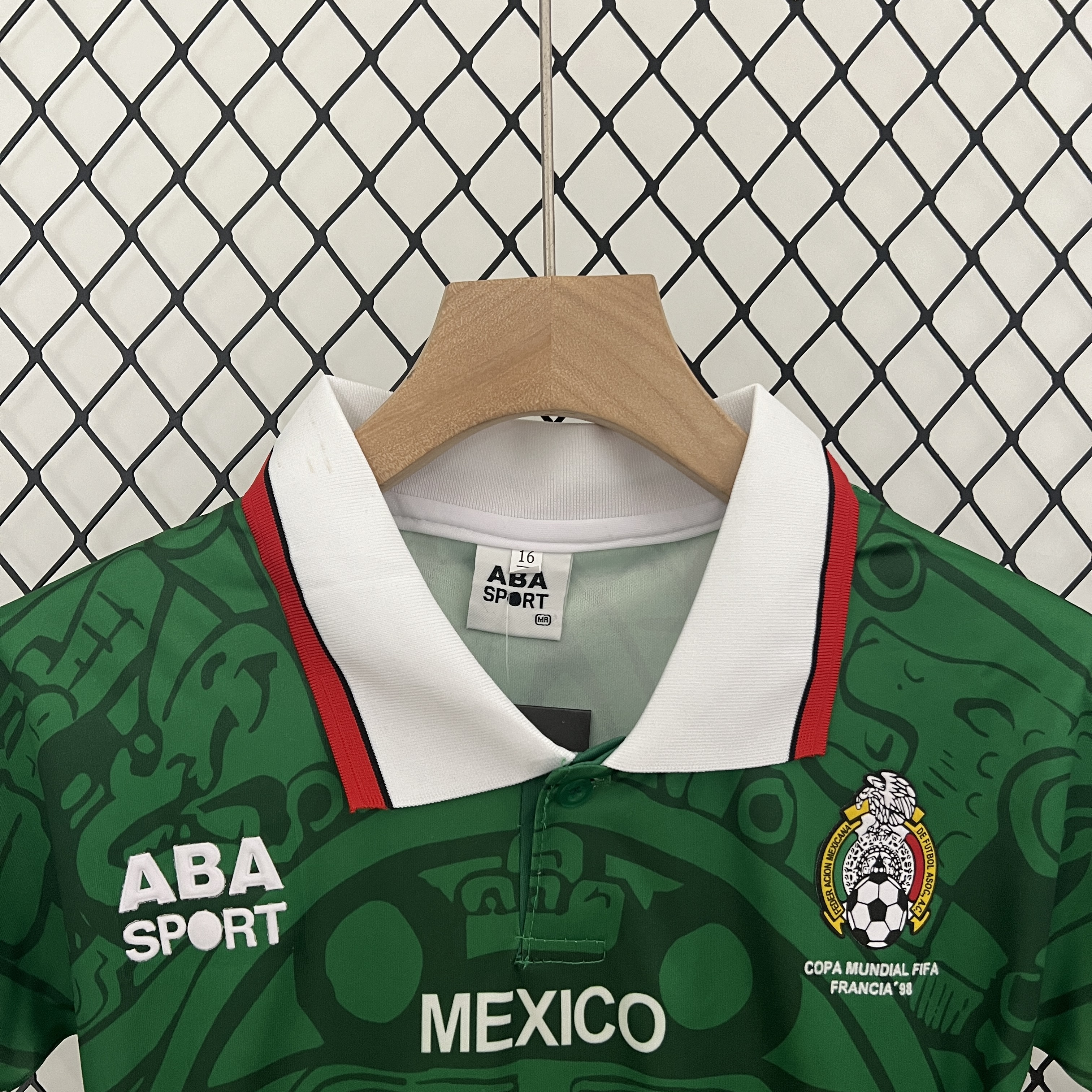 AlphaJersey-Retro Mexico 1998 Home Stadium Kids Kit