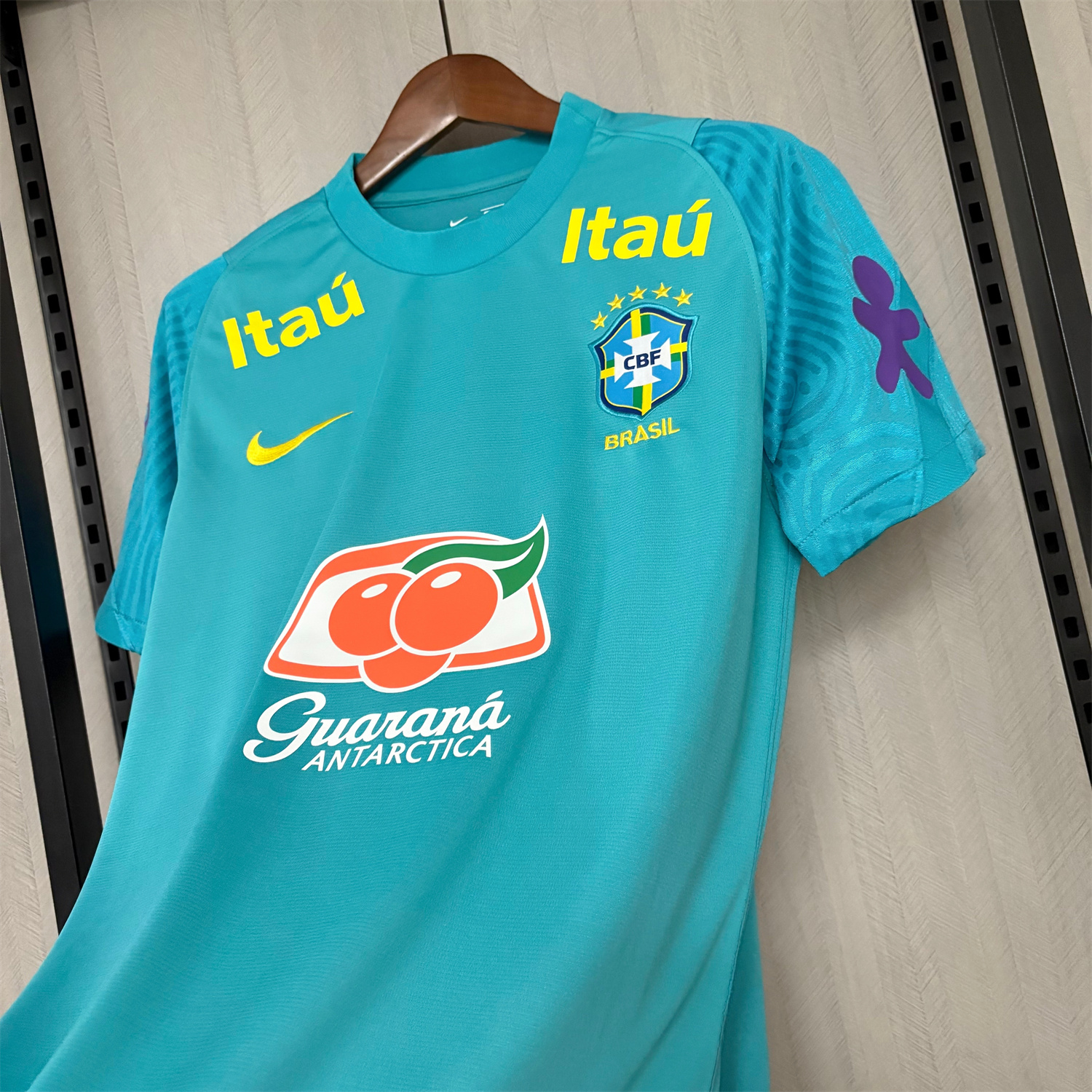 AlphaJersey-Retro Brazil 2022 Pre-Match Cyan Special Jersey