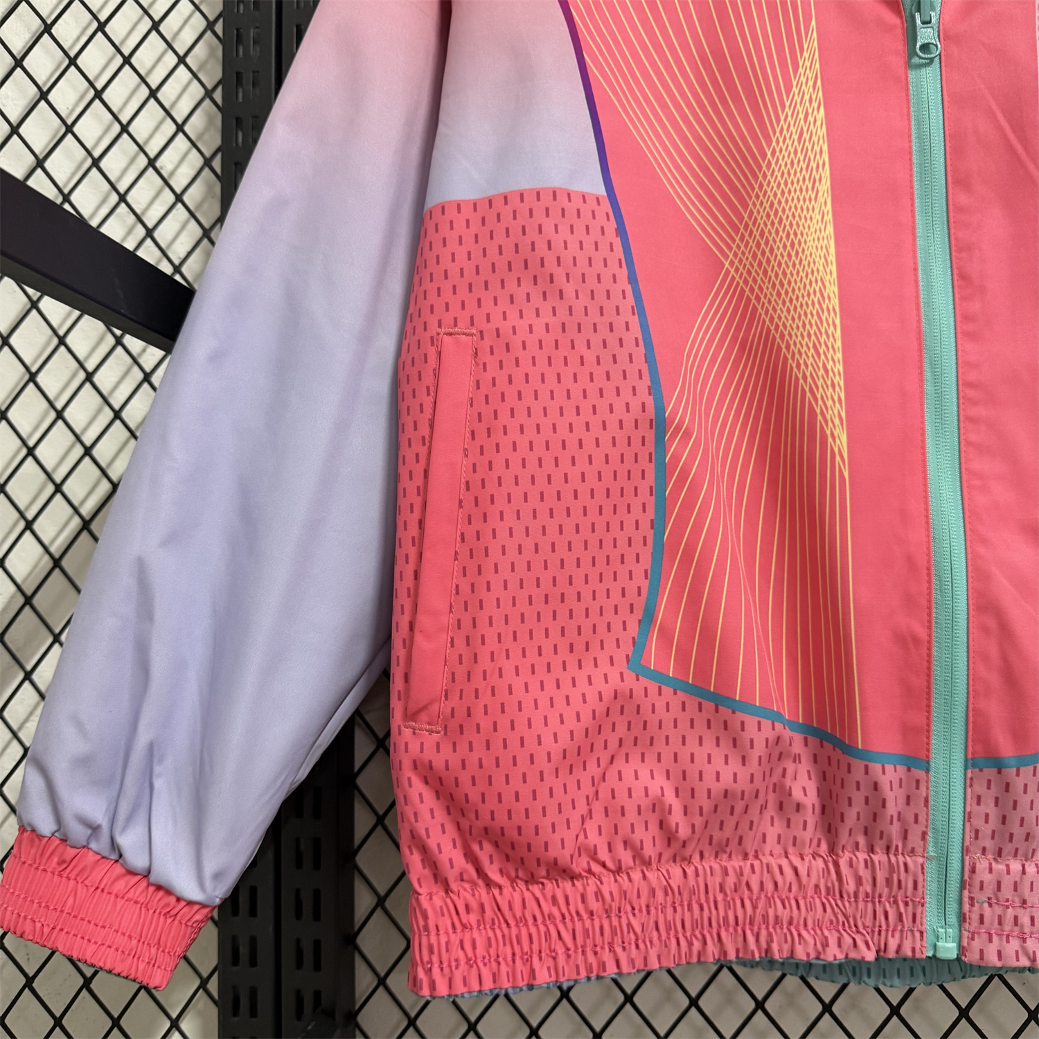 AlphaJersey-Barcelona 25-26 Double Sided Reversible Windbreaker - Green & Pink