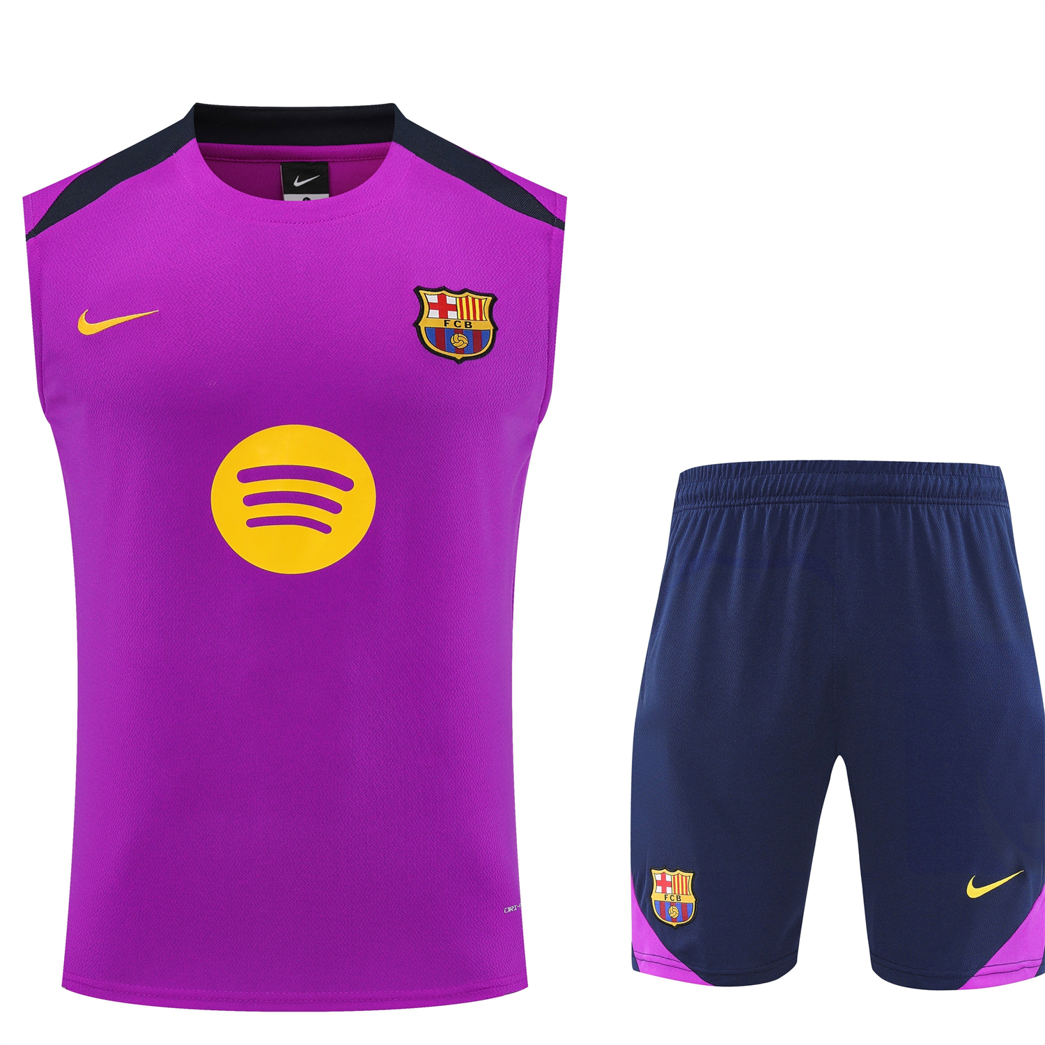 AlphaJersey-Barcelona 25-26 Vest Training Set - Purple Vest and Dark Blue Shorts