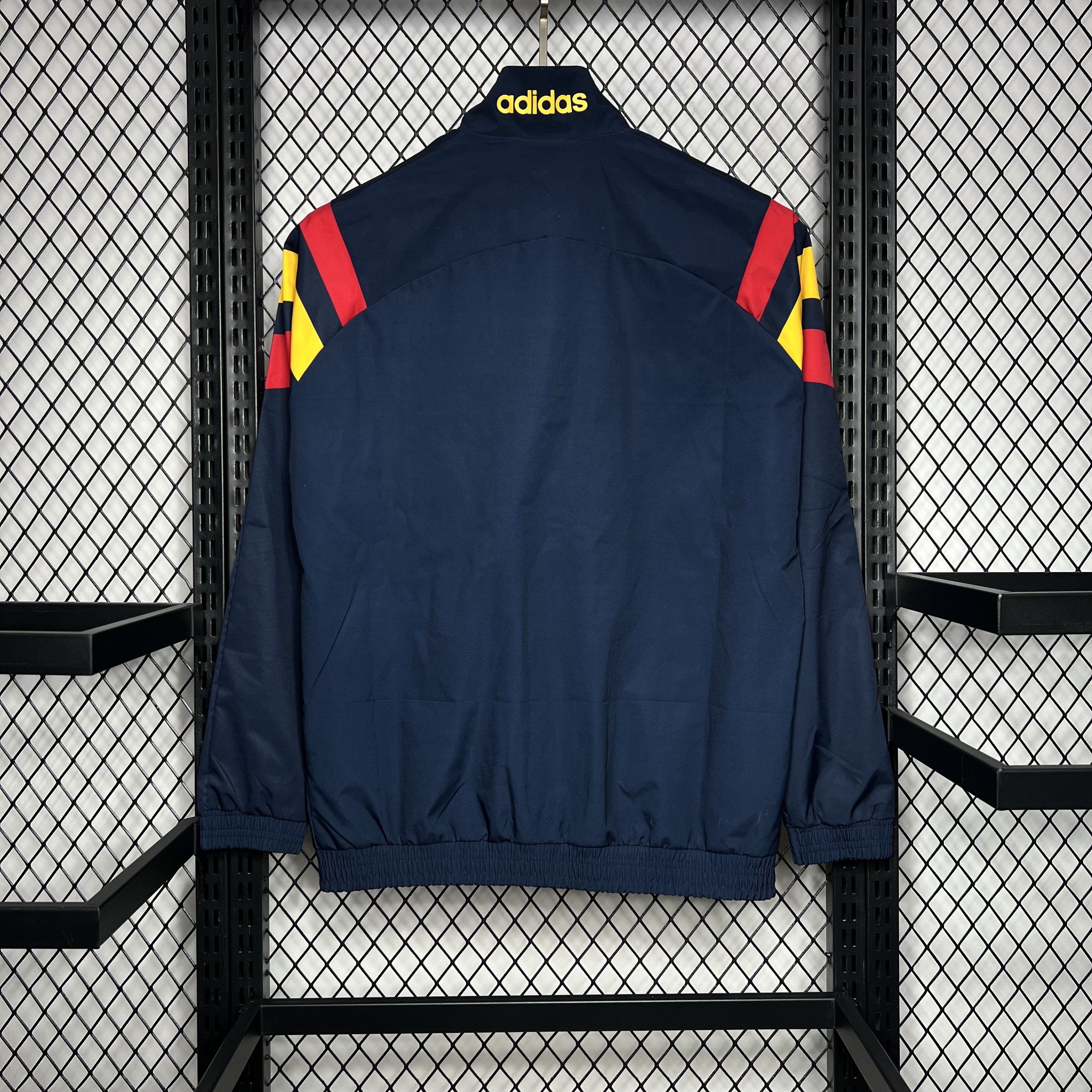 AlphaJersey-Spain 2024 Retro Style Player Windbreaker Jacket - Deep Blue