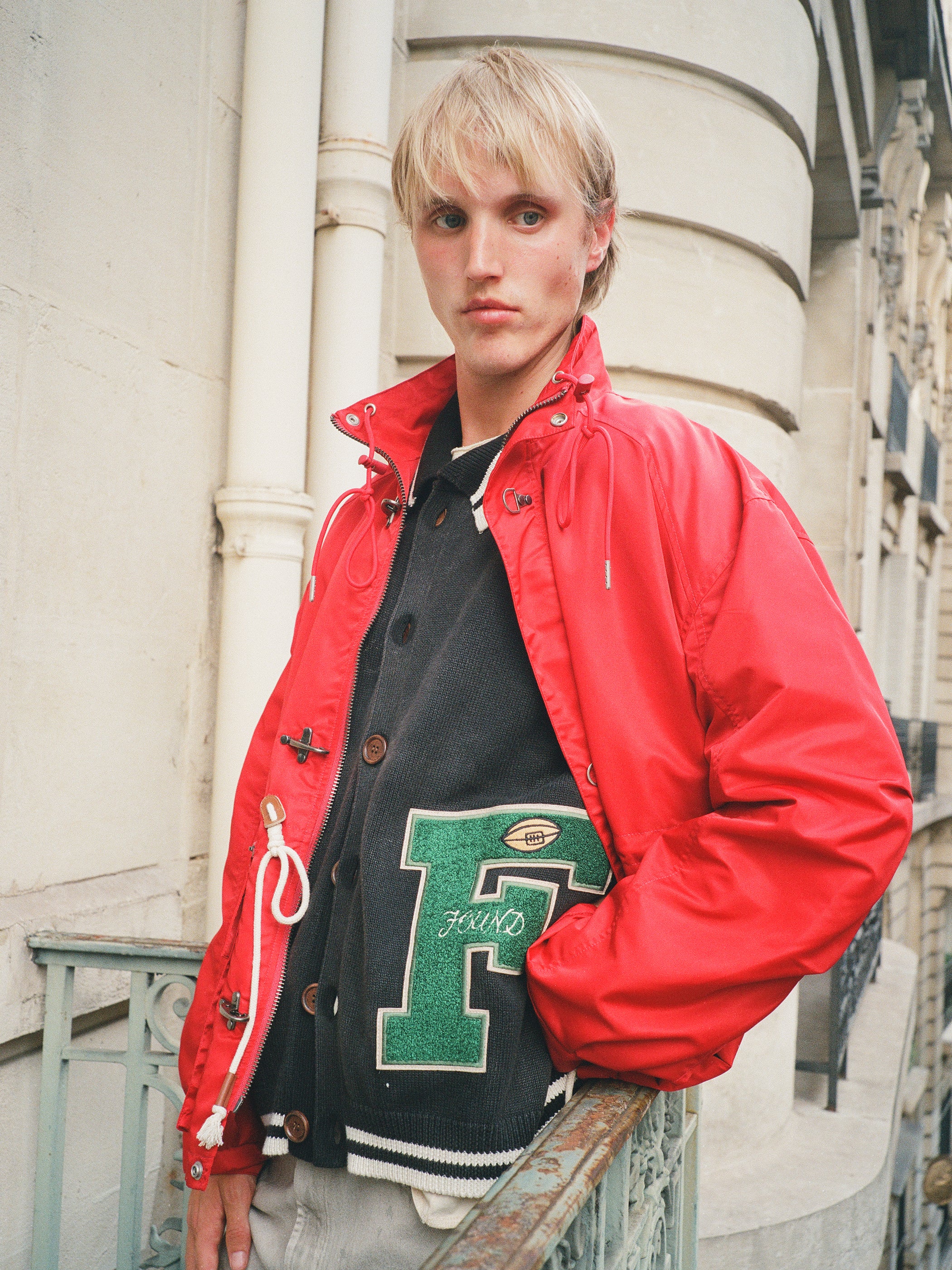 Varsity Patch Collared Cardigan | Modern Menswear by yycbvcnbmmnbm