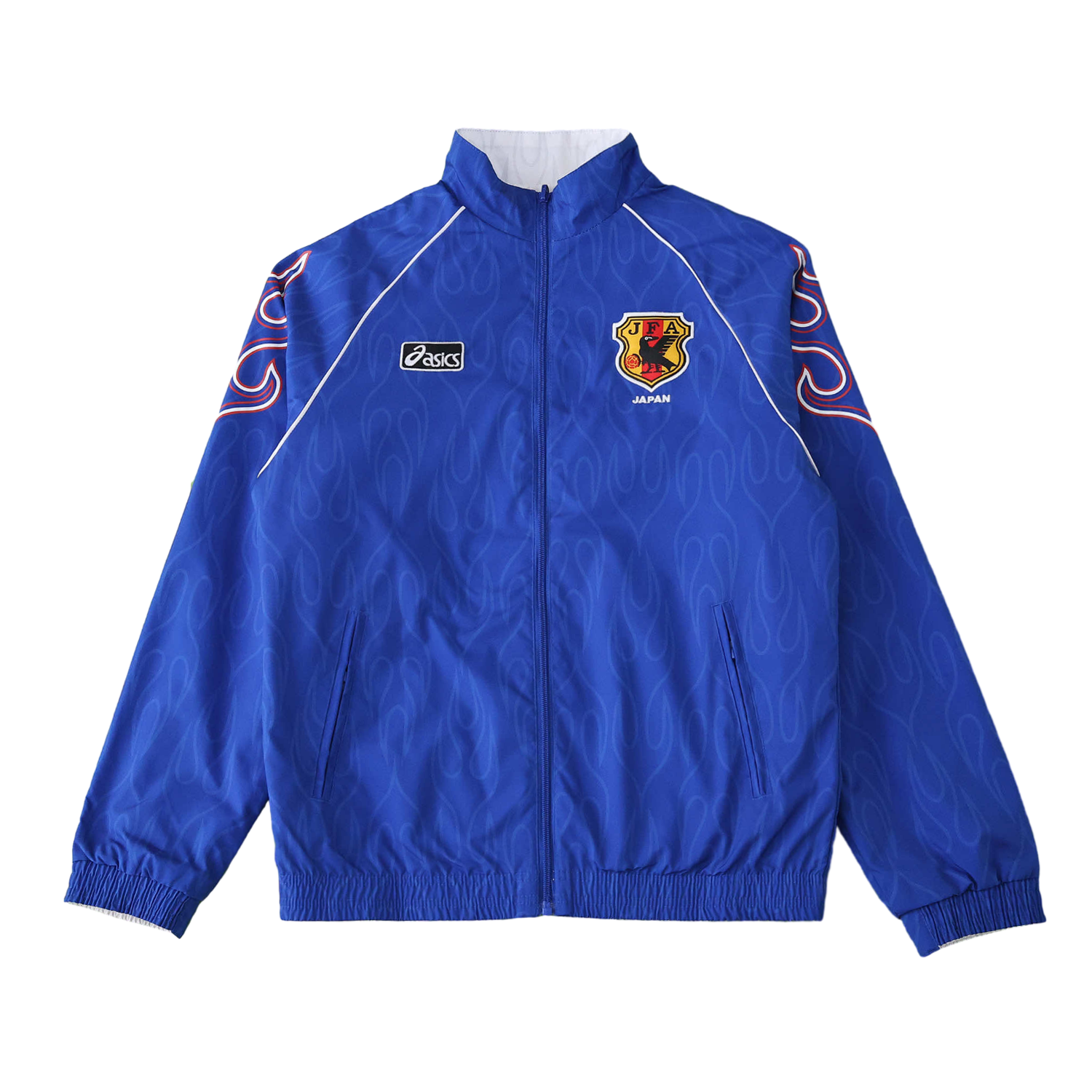 AlphaJersey-Retro Japan 1998 Throwback Double Sided Reversible Windbreaker - White & Blue