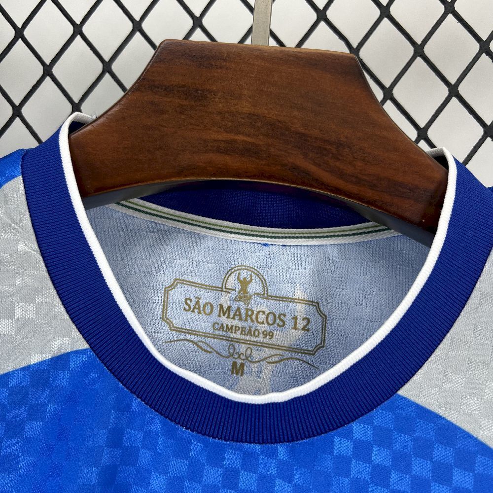 AlphaJersey-Retro Palmeiras 1999-00 Marcos 12 Goalkeeper Blue Jersey