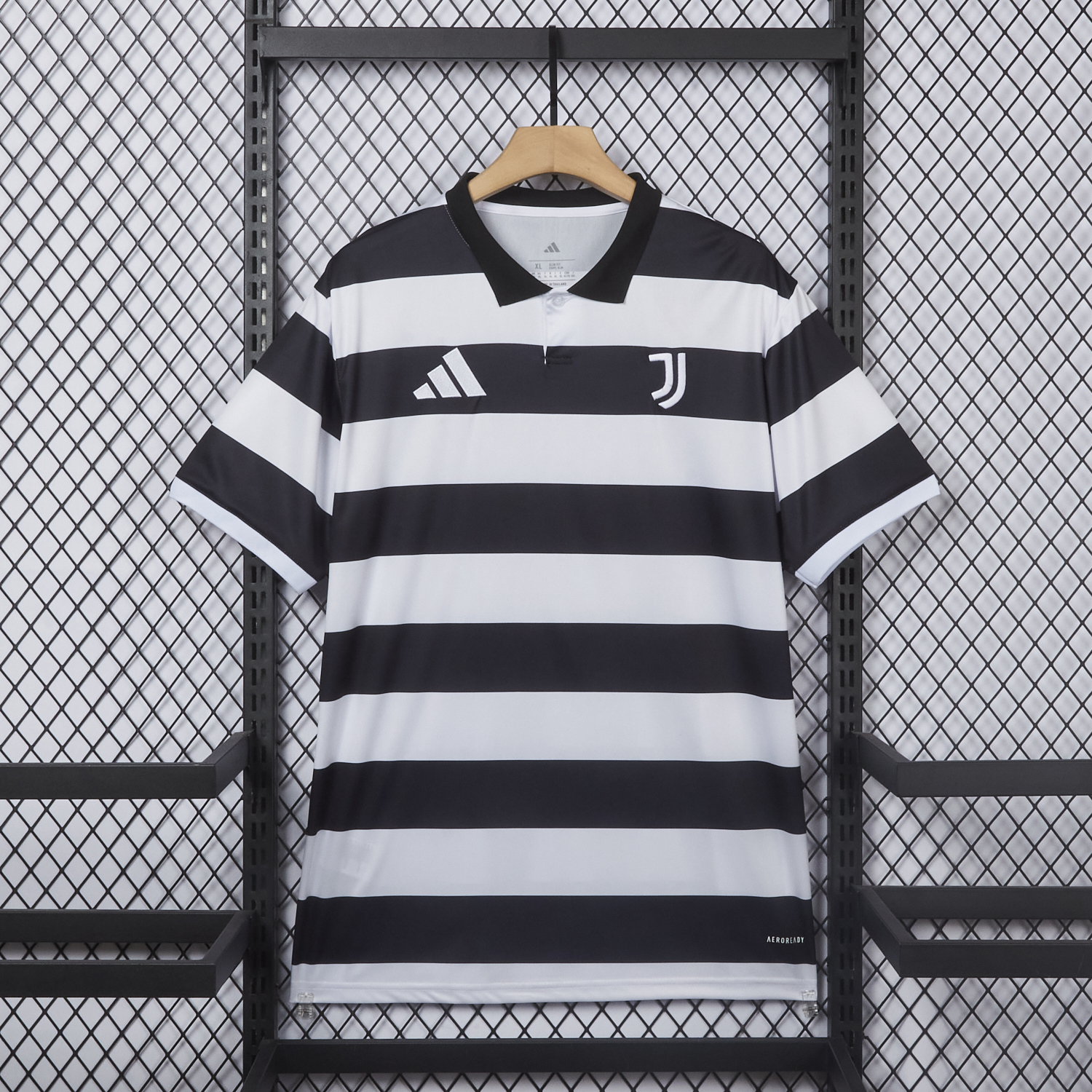 AlphaJersey-Juventus 25-26 Black and White Striped Special Jersey - Fans Version