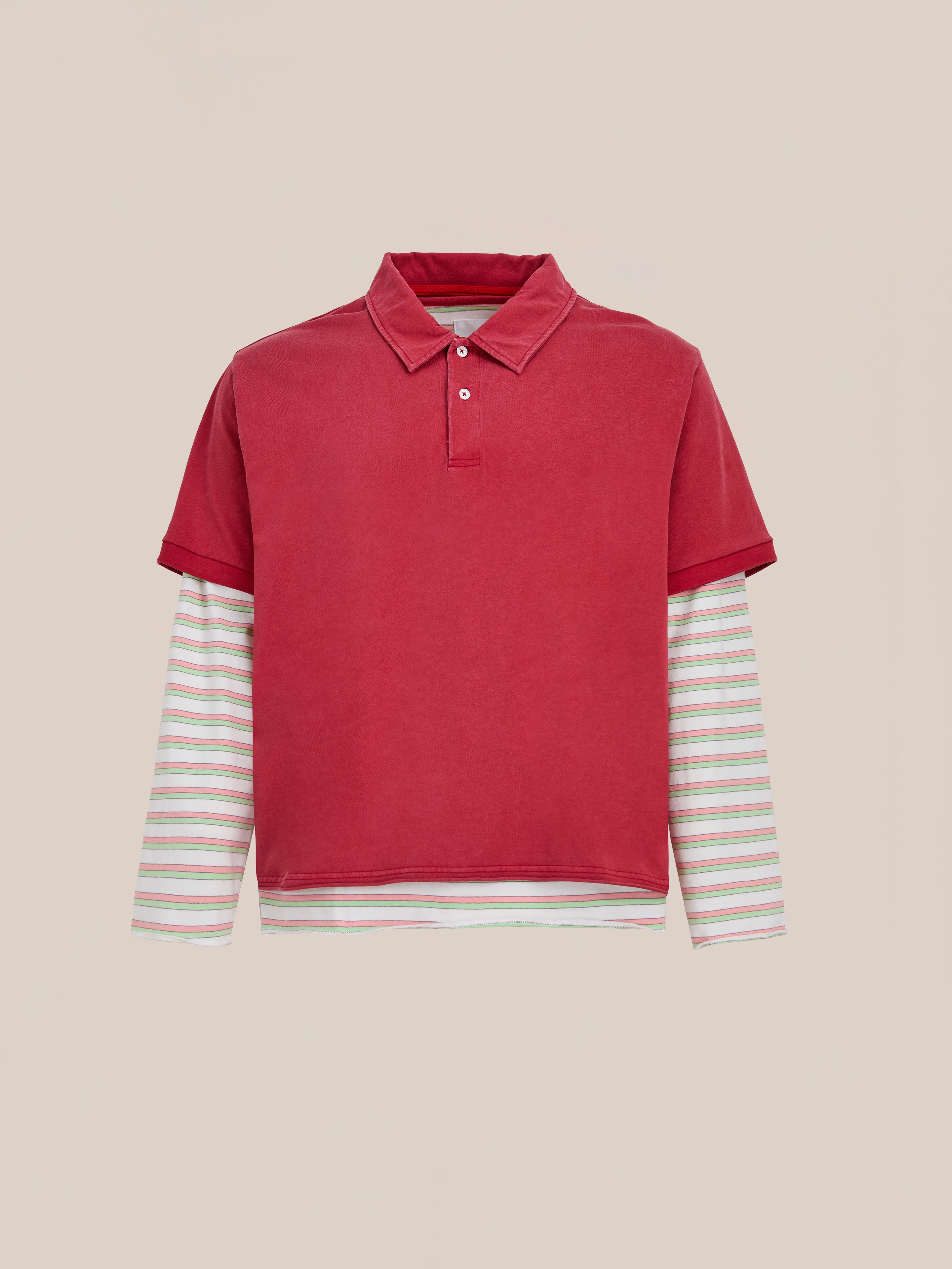 Double Layer Stripe Polo | Modern Menswear by yycbvcnbmmnbm