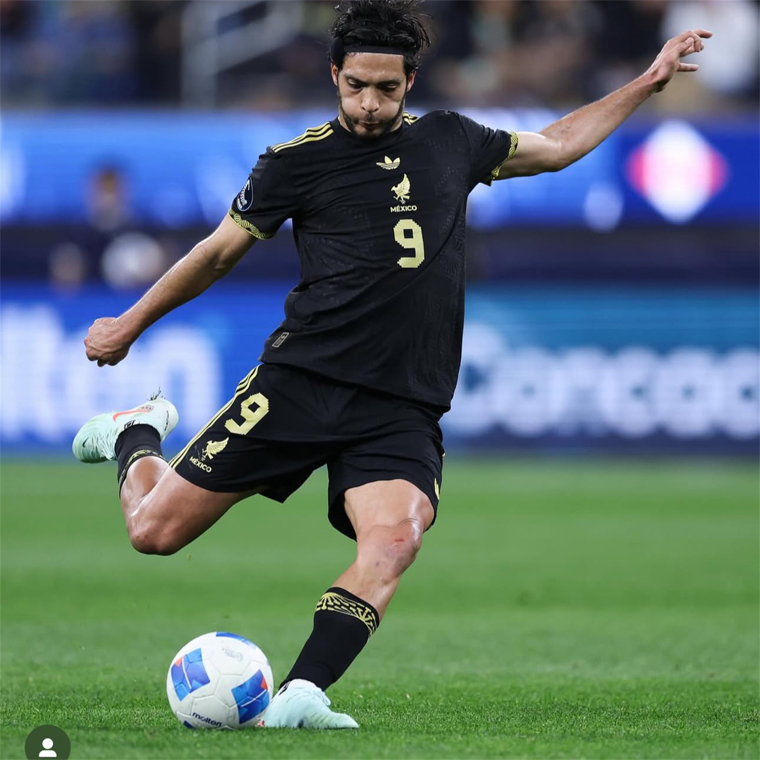 AlphaJersey-Mexico 2025 Gold Cup Black Shorts - Player Version