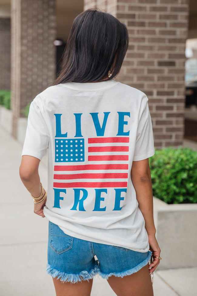 Live Free White Graphic Tee | Elegant Women's Fashion by coolavocek