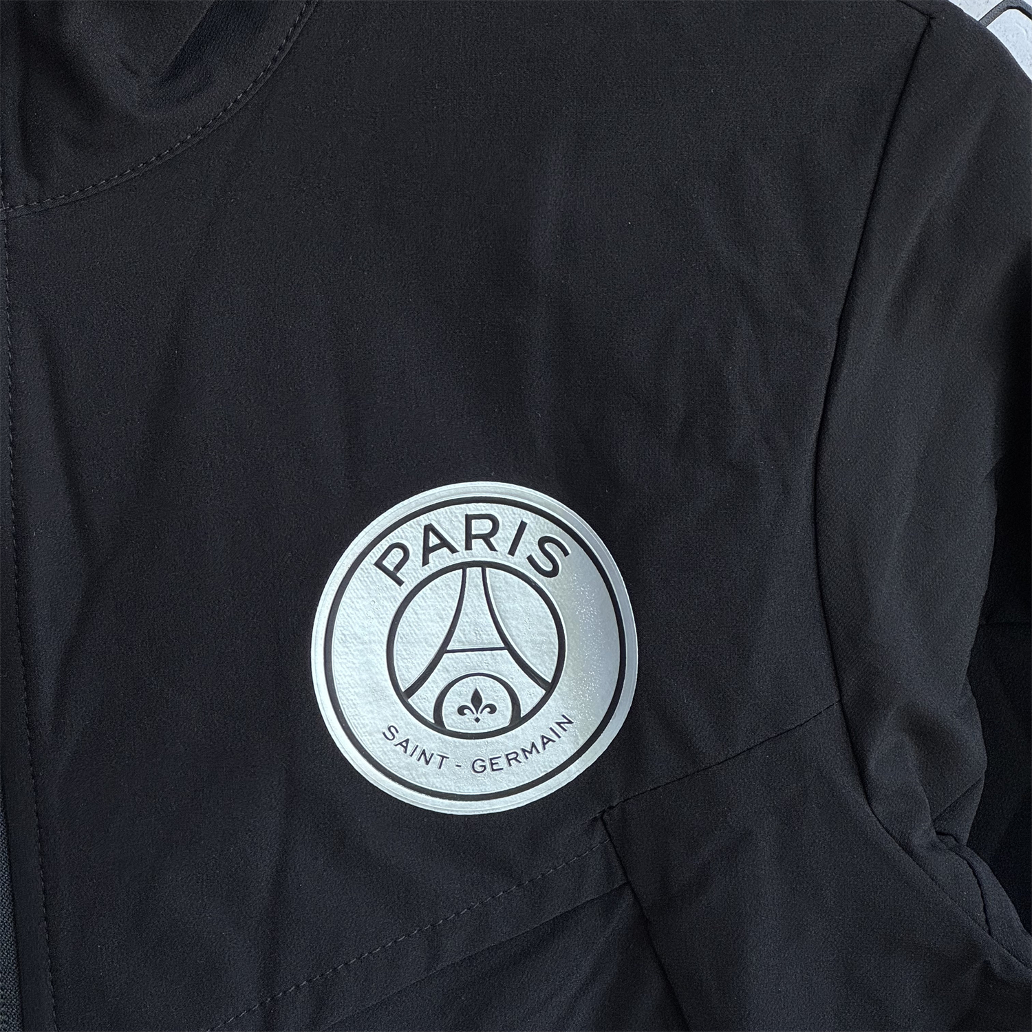 AlphaJersey-Paris Saint-Germain PSG 25-26 Windbreaker Training Set - Black Top and Pants