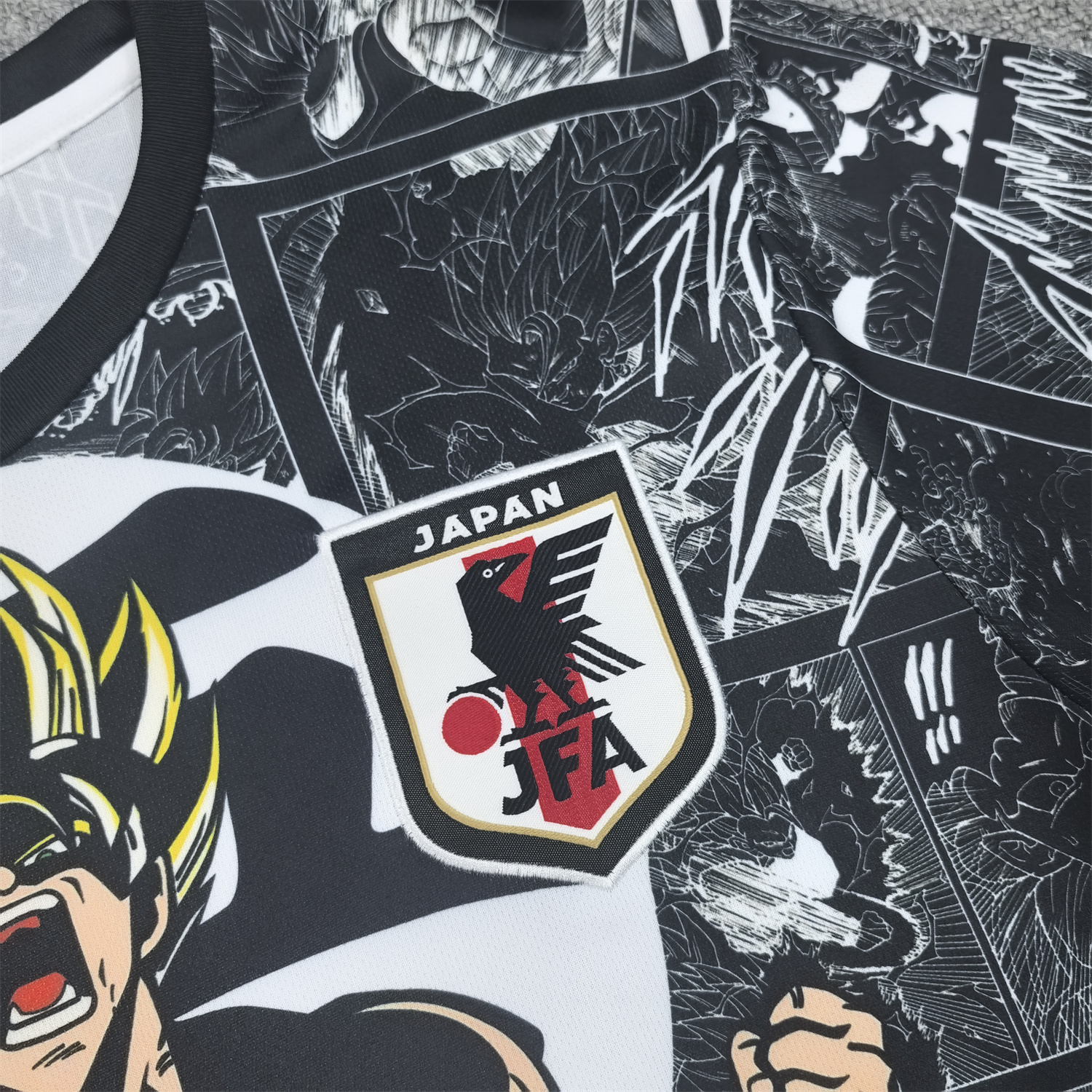 AlphaJersey-Japan 25-26 Son Goku Super Saiyan Black Jersey - Fans Version