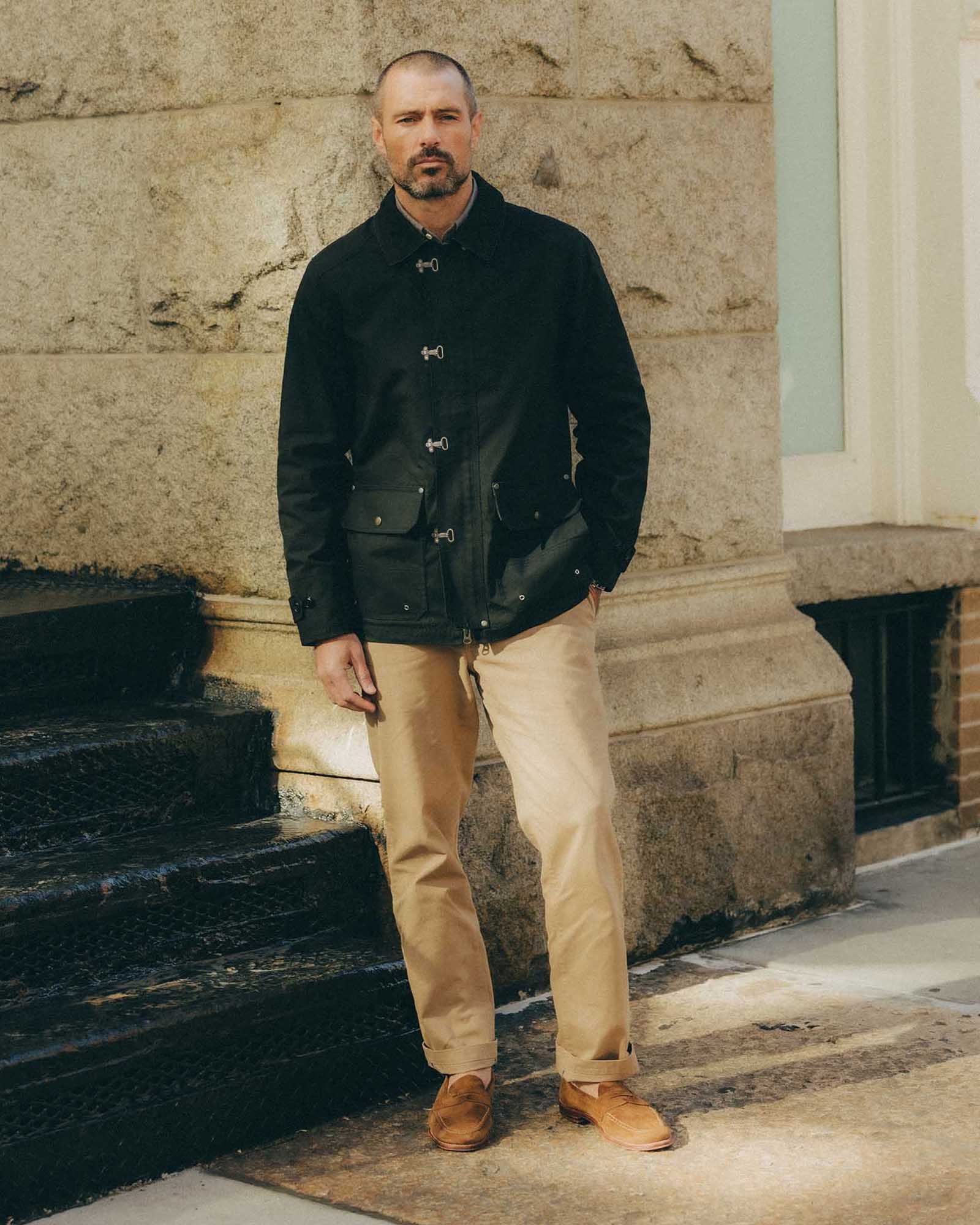 The Cinder Jacket in Coal Dry Wax | Modern Menswear by yycbvcnbmmnbm