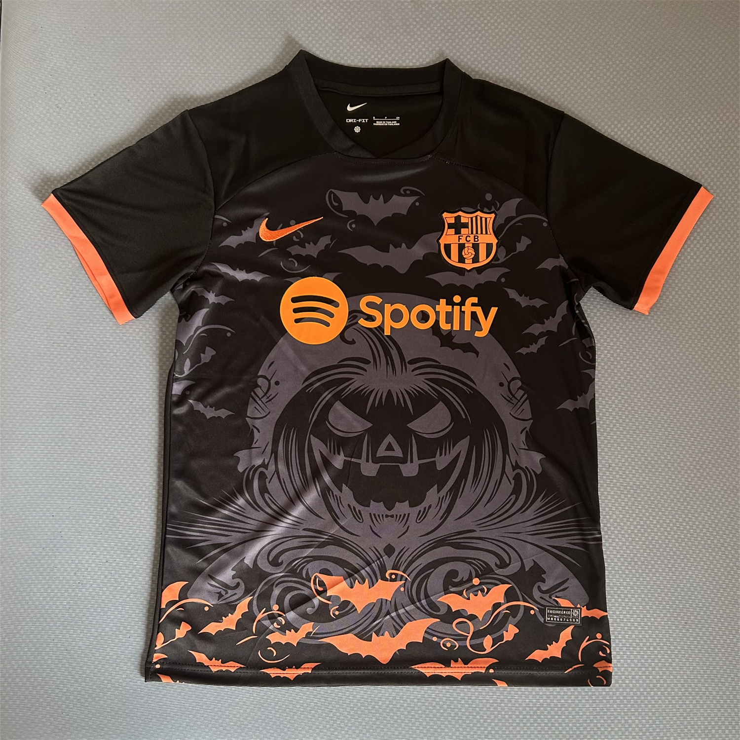 AlphaJersey-Barcelona 25-26 Halloween Pumpkin Silhouette Black Jersey - Fans Version