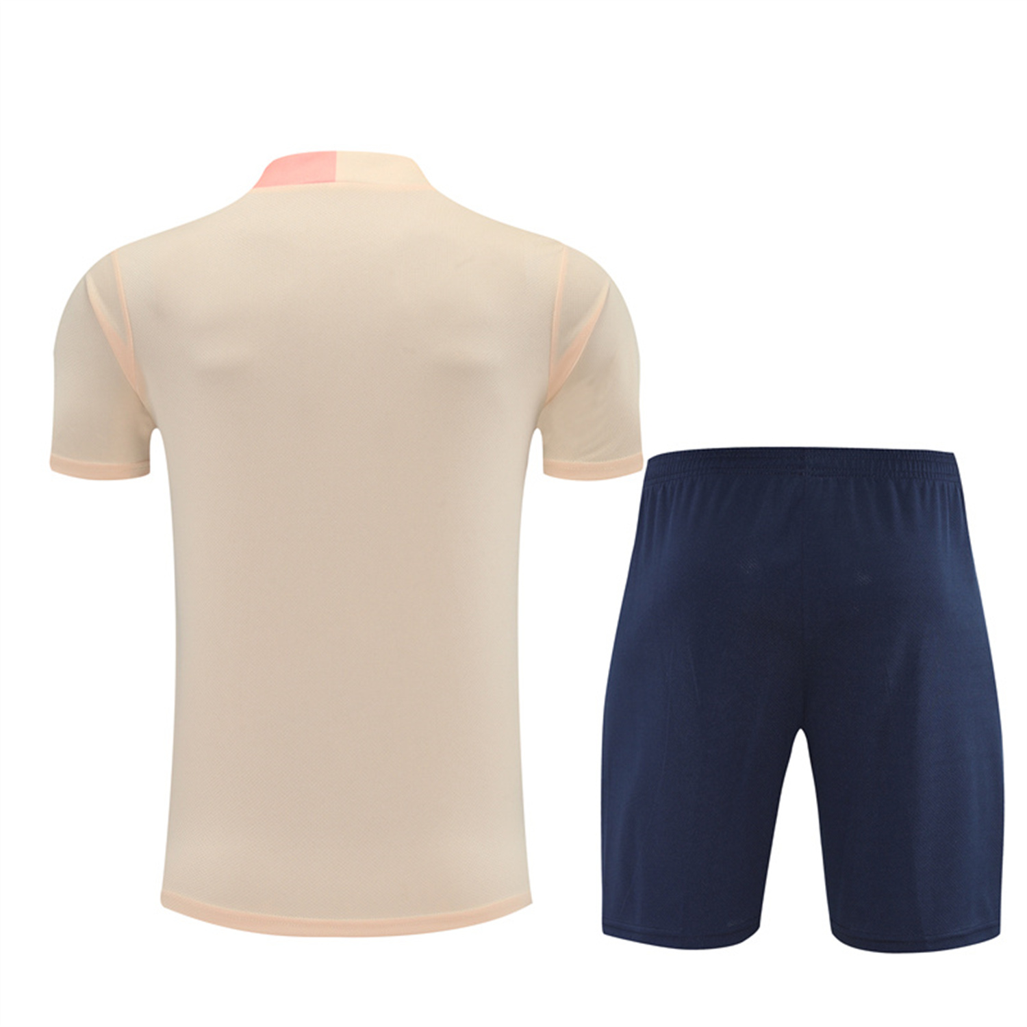 AlphaJersey-Barcelona 25-26 Short-Sleeve Training Set - Beige Top & Blue Shorts