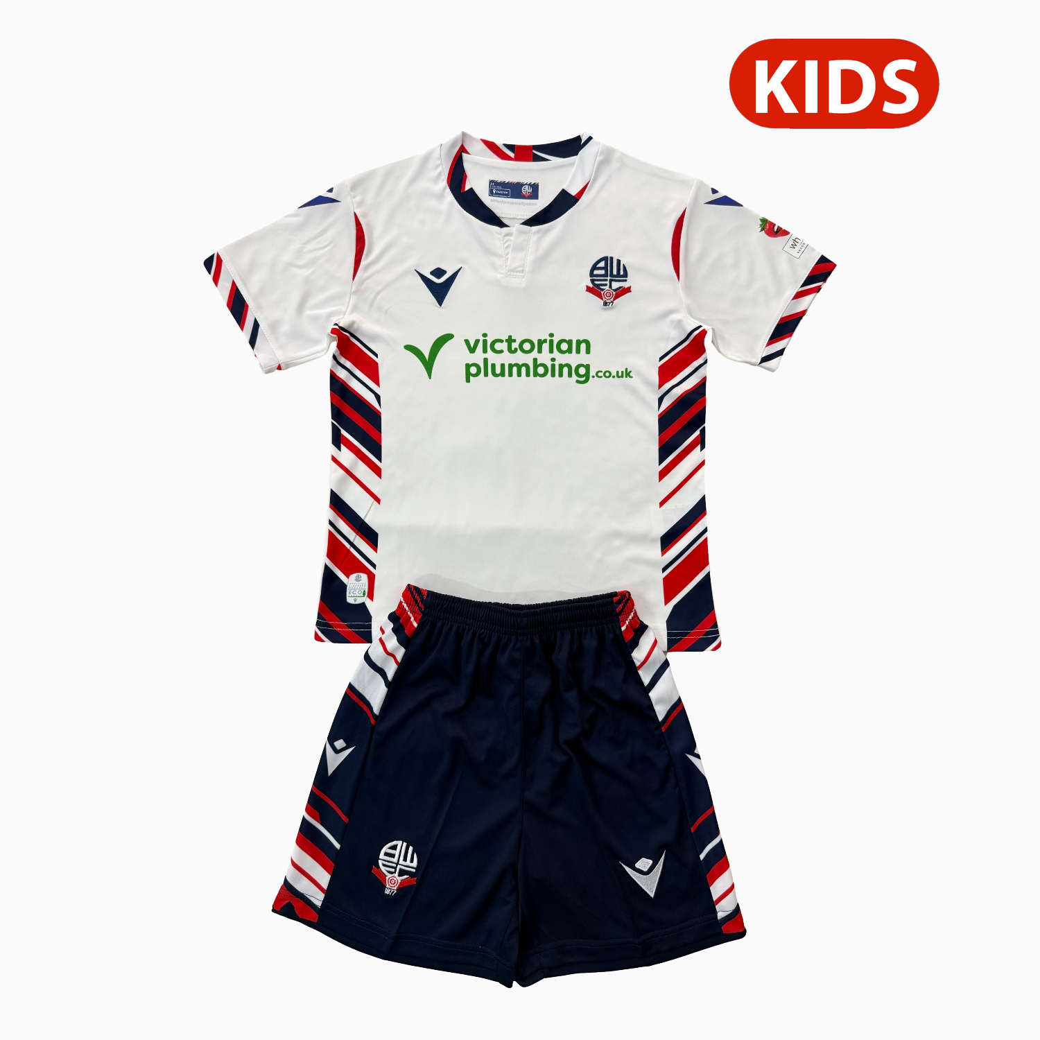 AlphaJersey-Bolton Wanderers 25-26 Home Kids Kit
