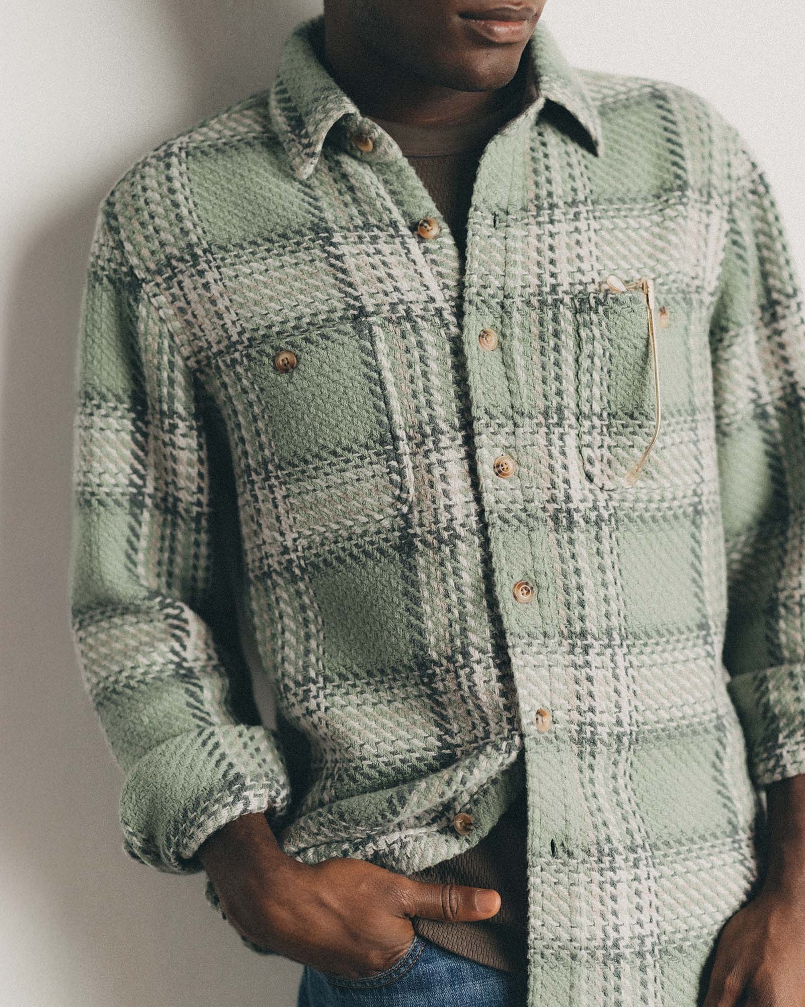 The Cutter Overshirt in Sage Plaid | Modern Menswear by yycbvcnbmmnbm