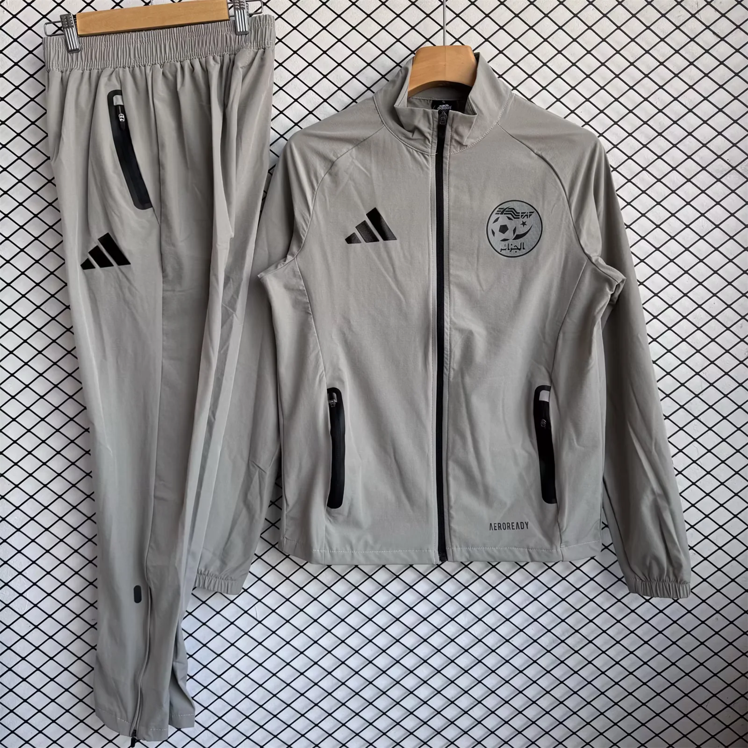 AlphaJersey-Algeria 25-26 Windbreaker Training Set - Grey Top and Pants