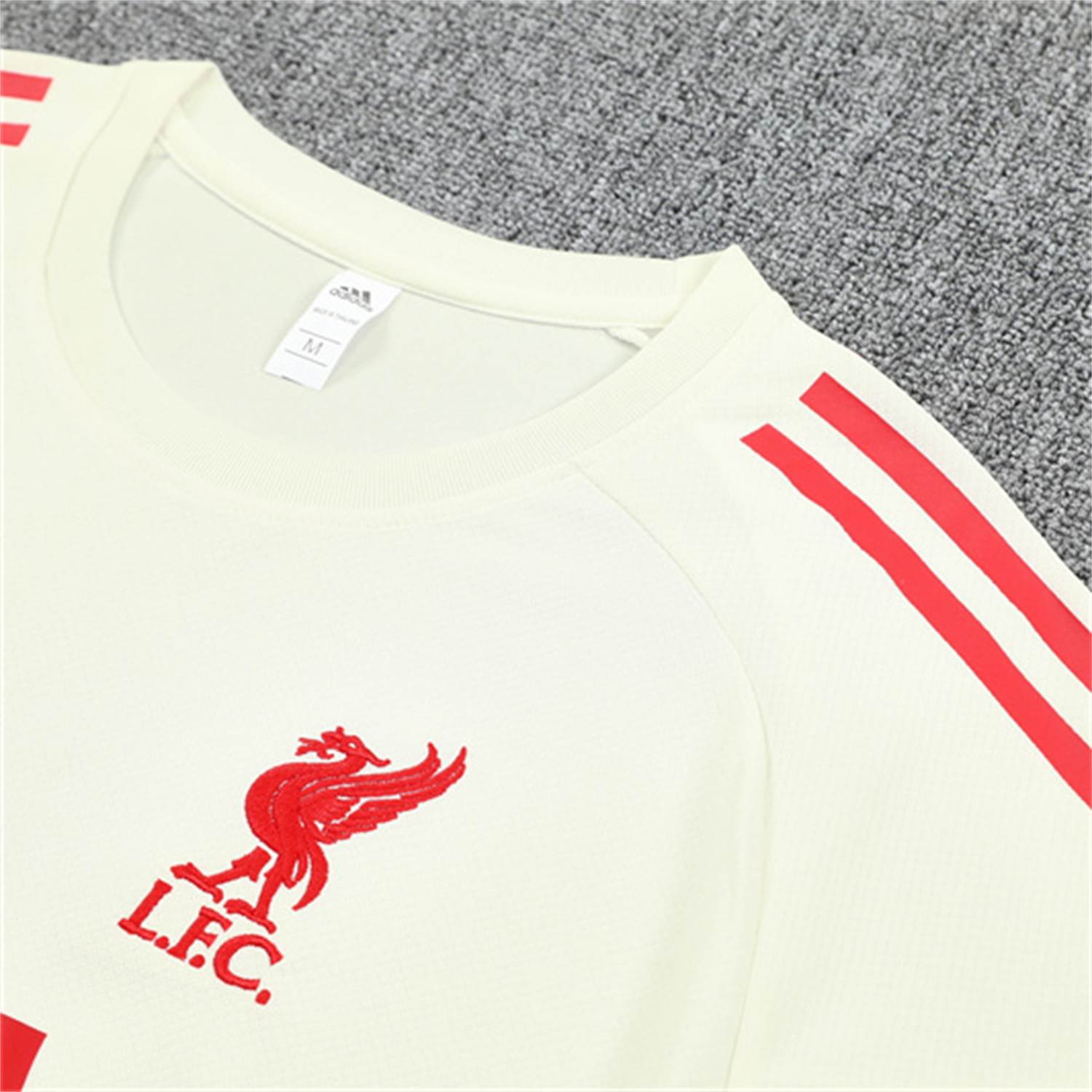 AlphaJersey-Liver.pool 25-26 Short-Sleeve Training Set Off White Top & Black Shorts