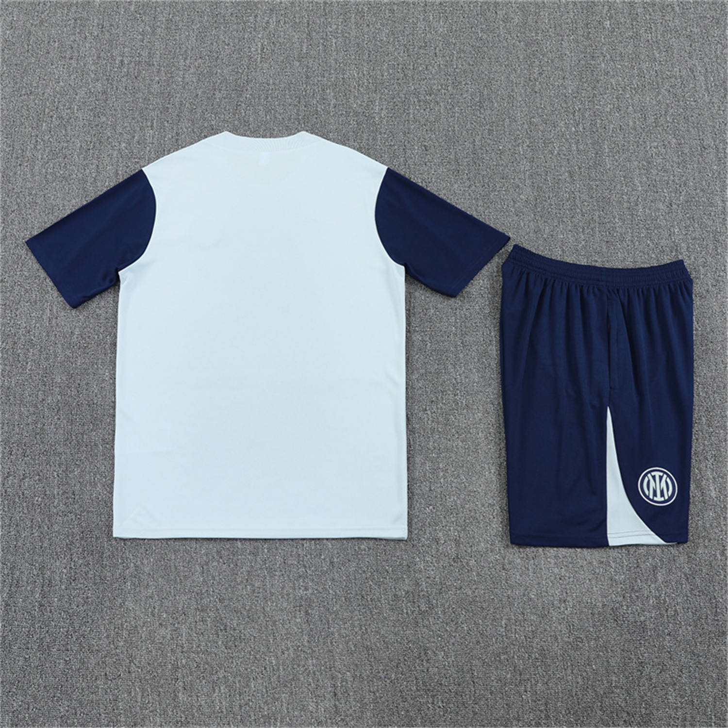 AlphaJersey-Inter Milan 25-26 Short-Sleeve Training Set - Light Grey Top & Blue Shorts