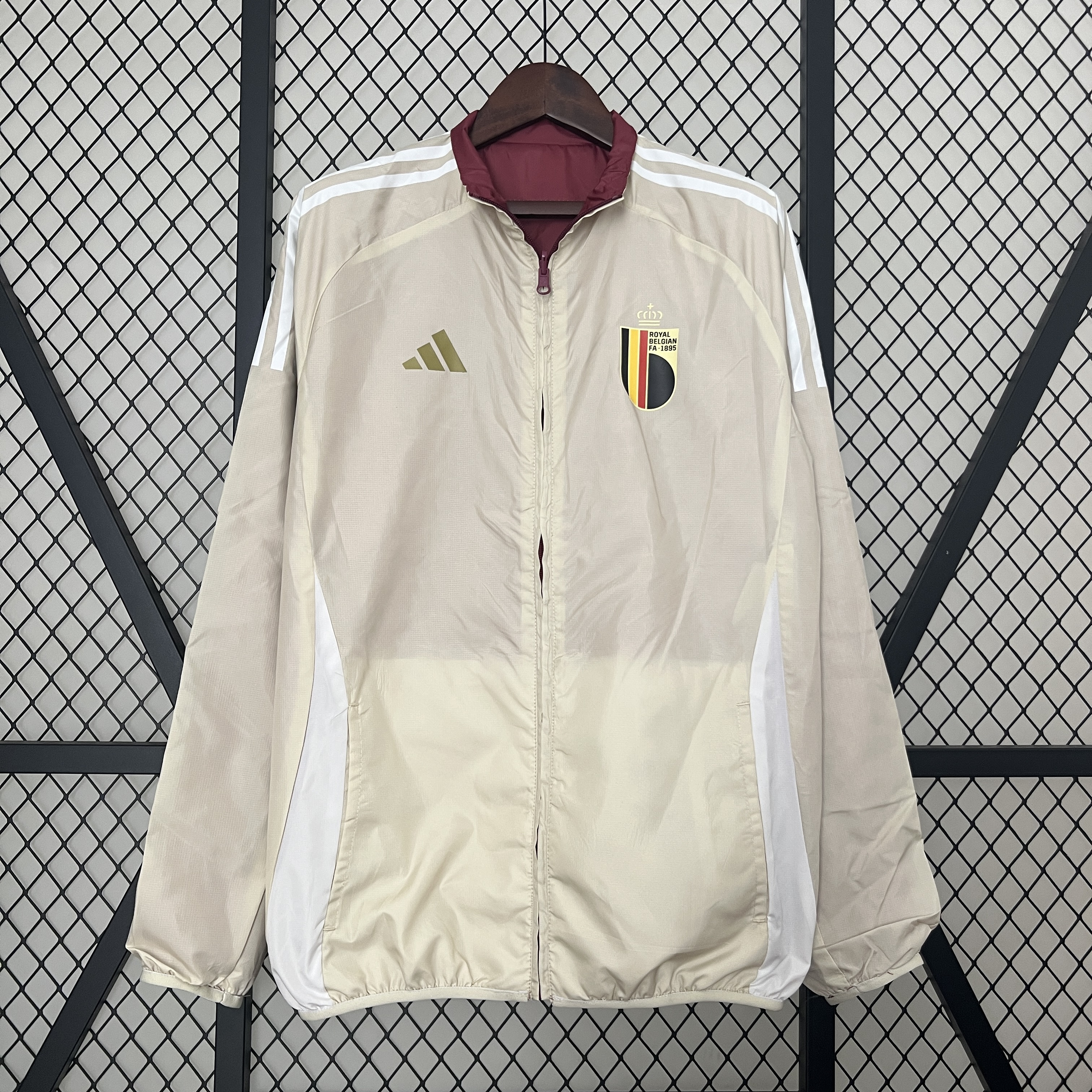 AlphaJersey-Belgium 2024 Double Sided Reversible Windbreaker - Red & Yellow