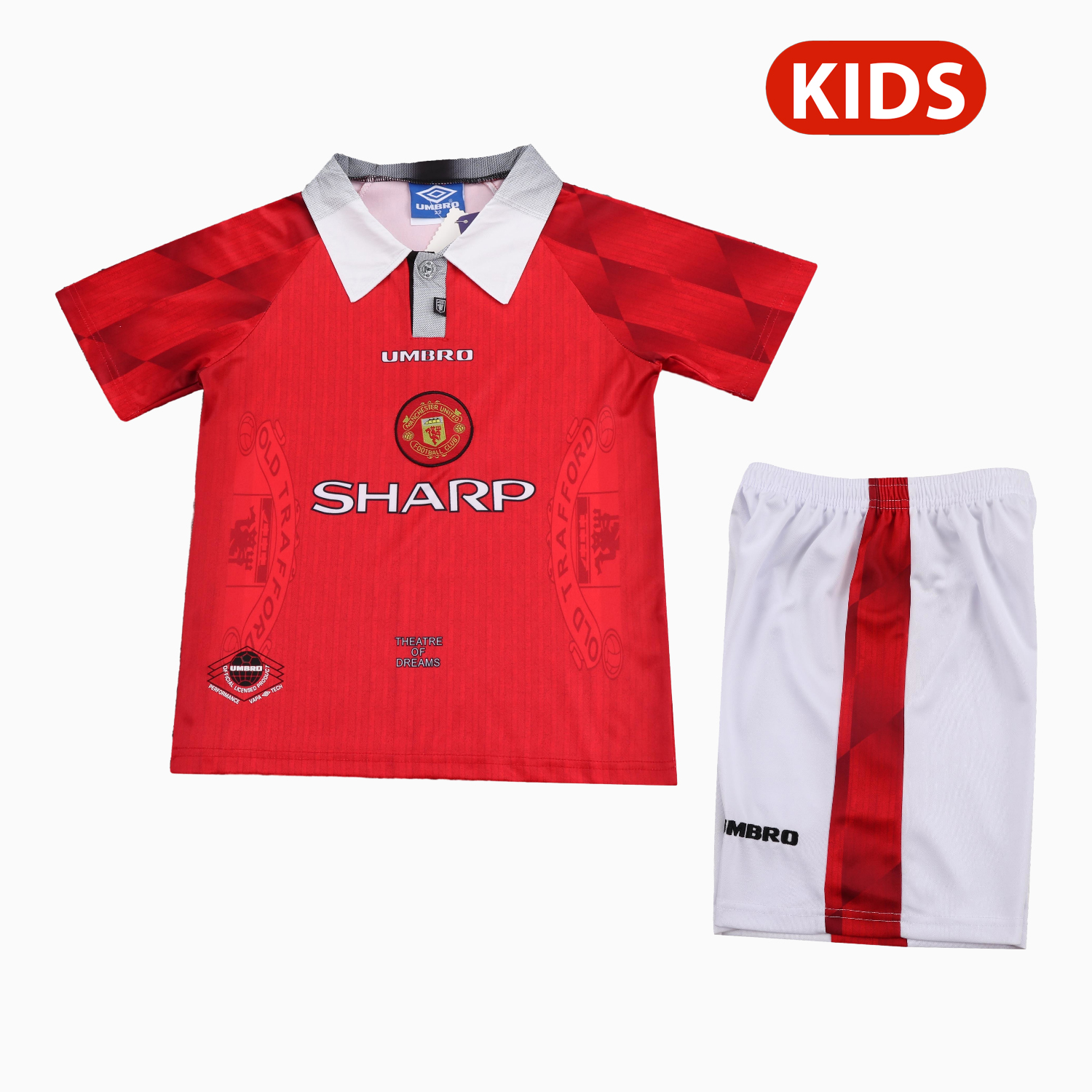 AlphaJersey-Retro Manchester United 1996-97 Home Kids Kit