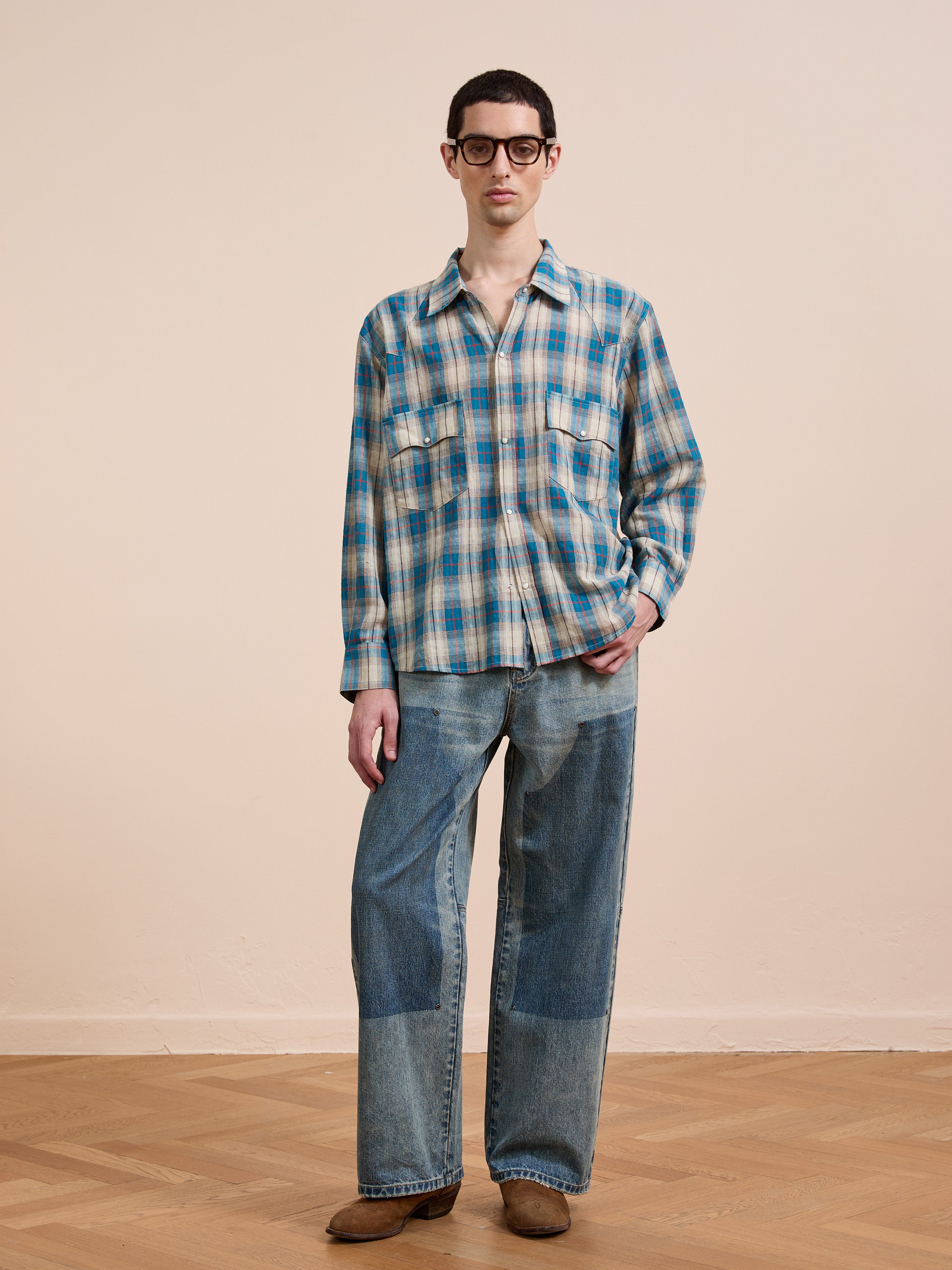 Western Plaid Snap Button Shirt | Modern Menswear by yycbvcnbmmnbm