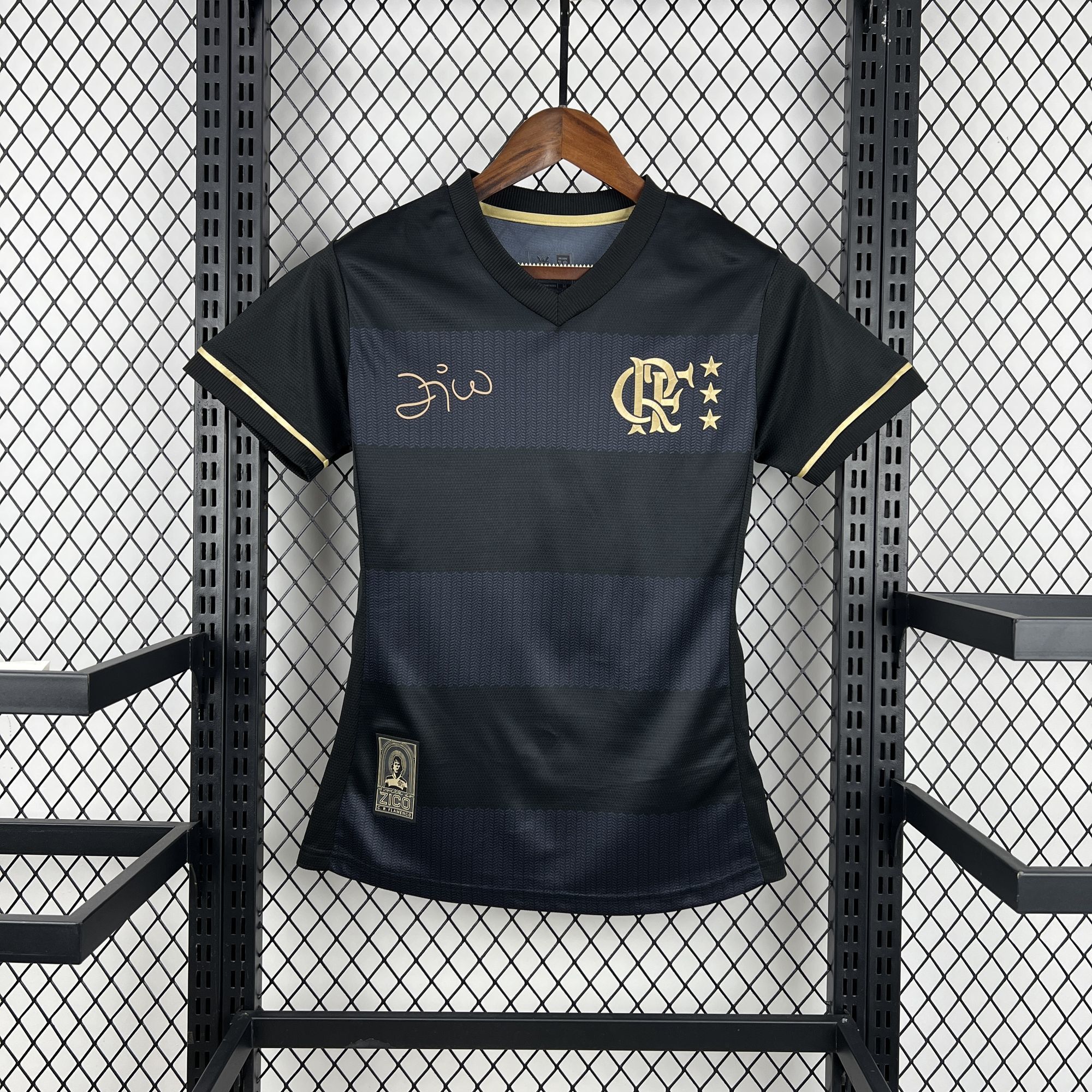 AlphaJersey-Women's Flamengo 25-26 ZICO Commemorative Black Jersey