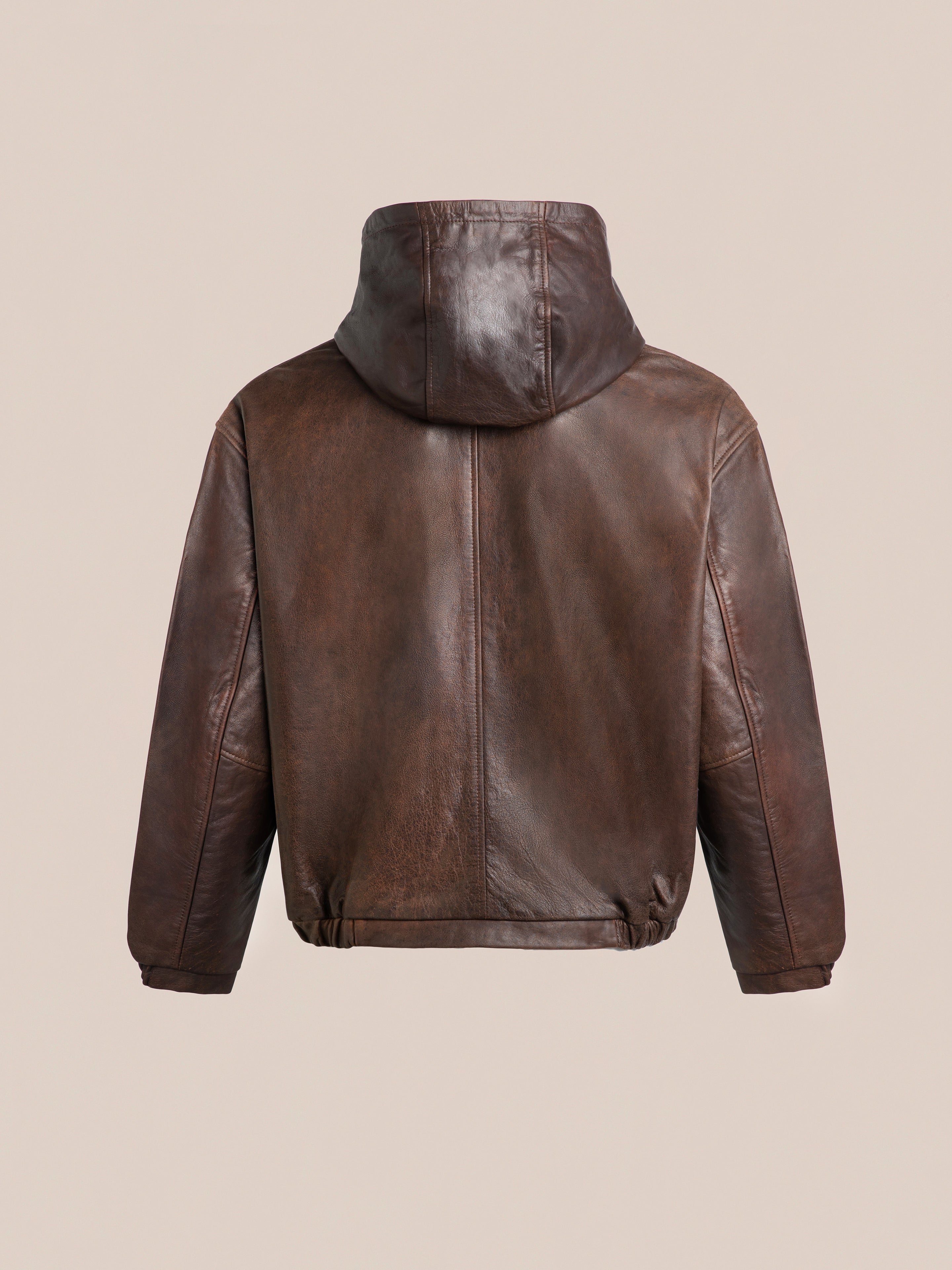 Dusk Distressed Genuine Leather Hoodie | Modern Menswear by yycbvcnbmmnbm