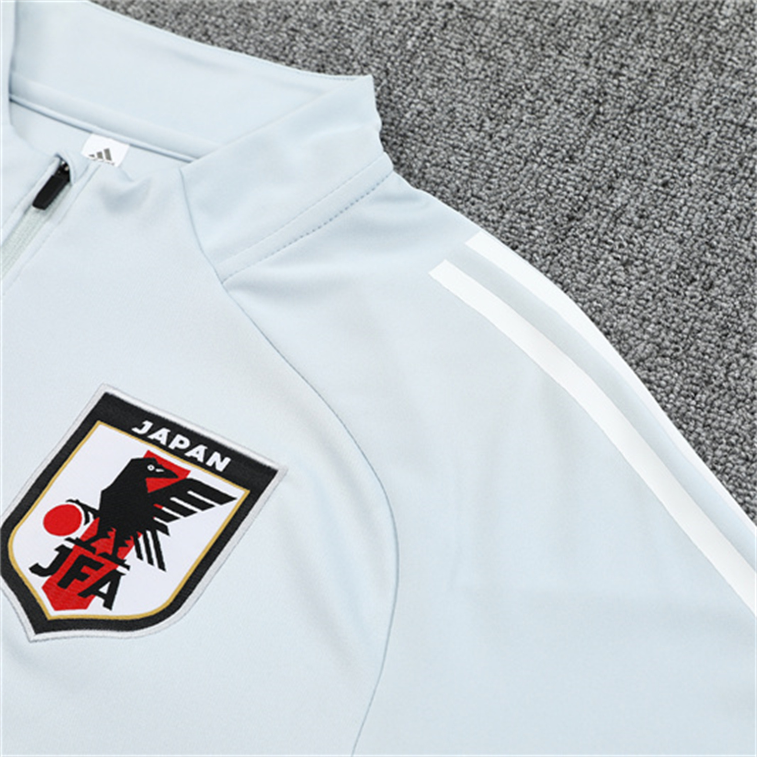 AlphaJersey-Japan 25-26 Long Sleeve Training Set - Light Grey Top and Black Pants