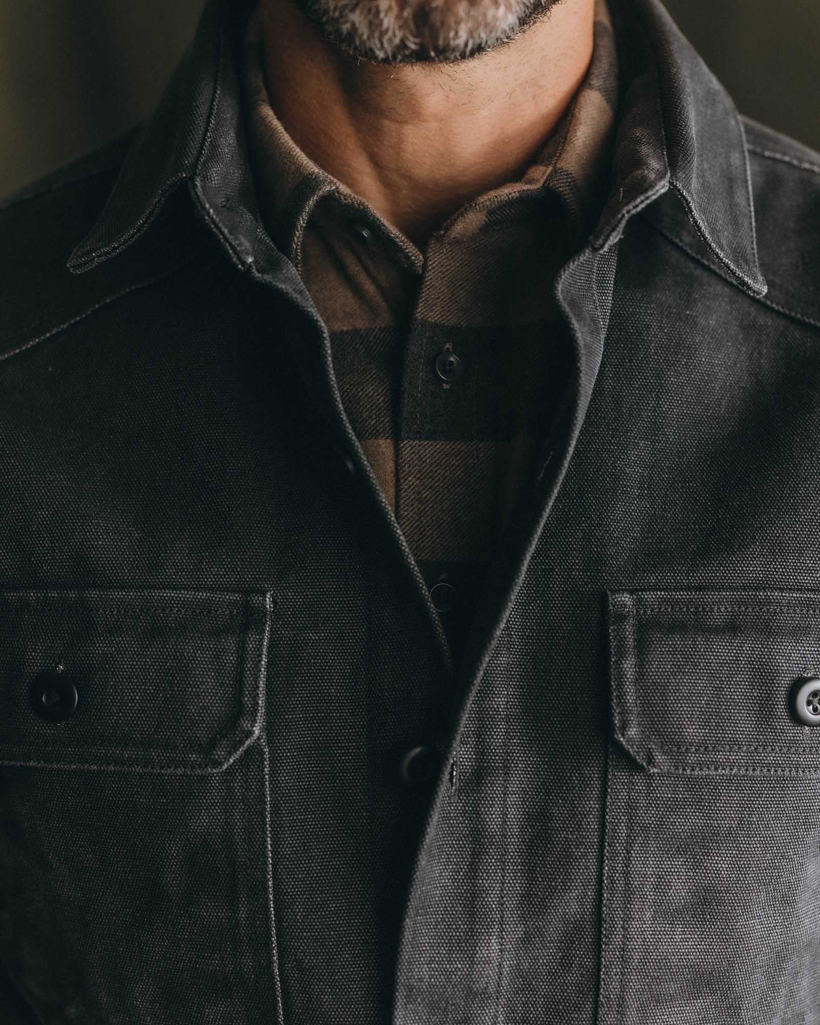 The Shop Shirt in Coal Chipped Canvas | Modern Menswear by yycbvcnbmmnbm