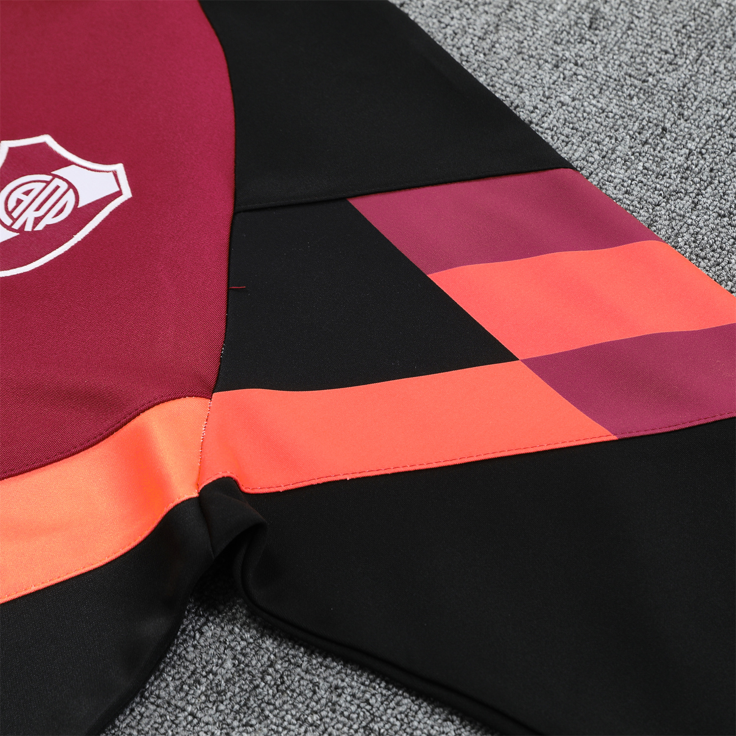 AlphaJersey-River Plate 25-26 Terrace Jacket Training Tracksuit - Deep Red Jackets & Black Pants