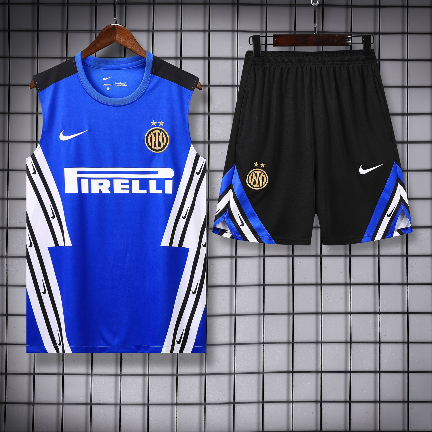 AlphaJersey-Inter Milan 25-26 Vest Training Set - Blue Vest & Black Shorts