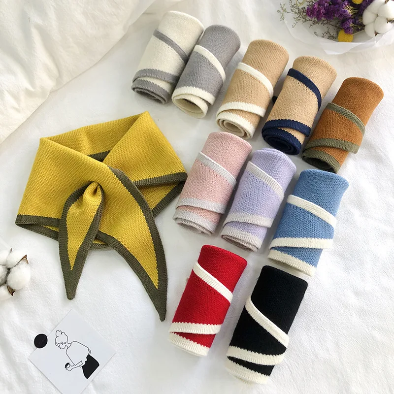 Women Autumn Warm Fake Collars Small Shawl Female Knit Scarf Girls Shirt False Collar for Sweater Dress Shirt Detachable Collar