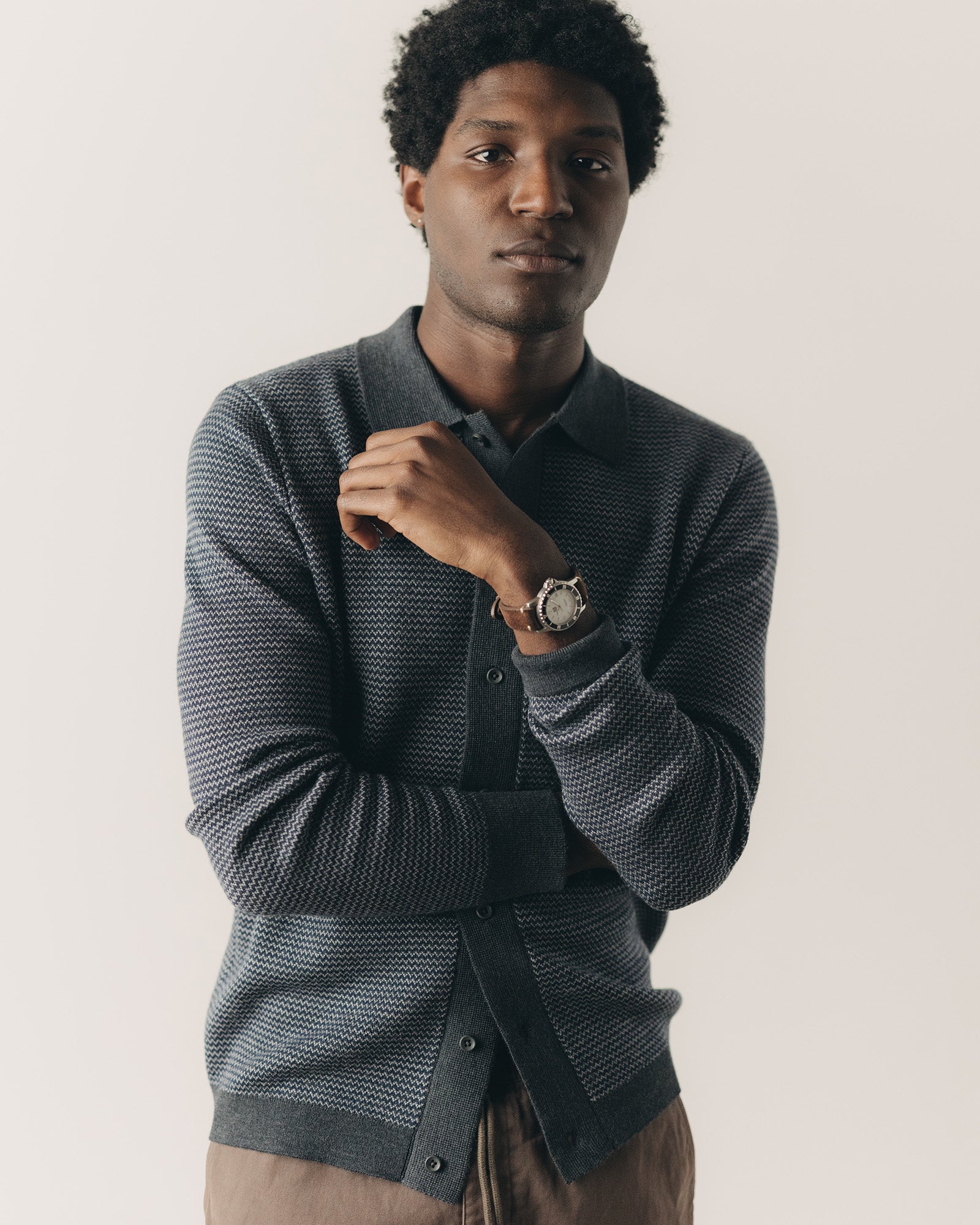 The Nichols Polo in Navy Birdseye Merino | Modern Menswear by yycbvcnbmmnbm