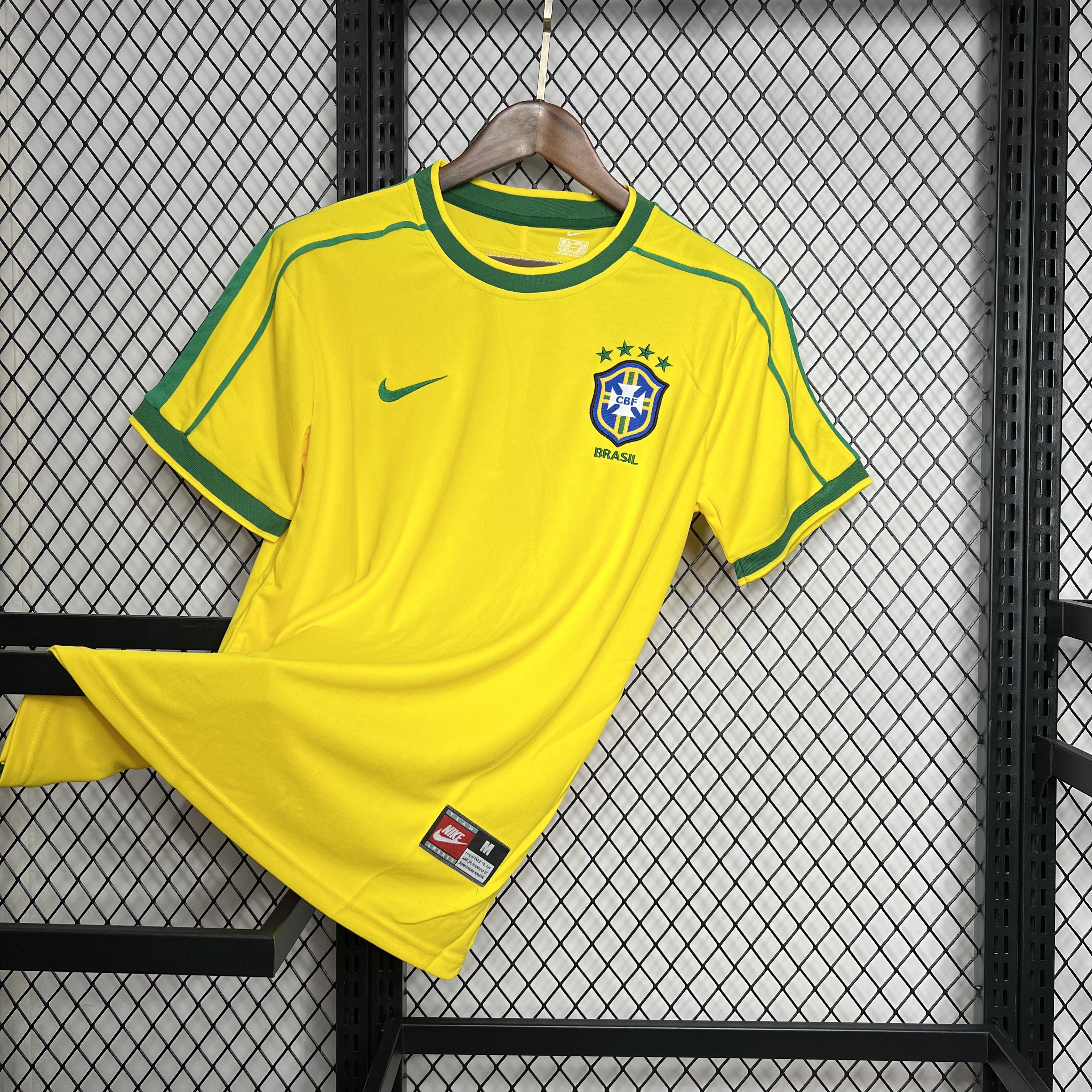 AlphaJersey-Retro Brazil 1998 Home Stadium Jersey
