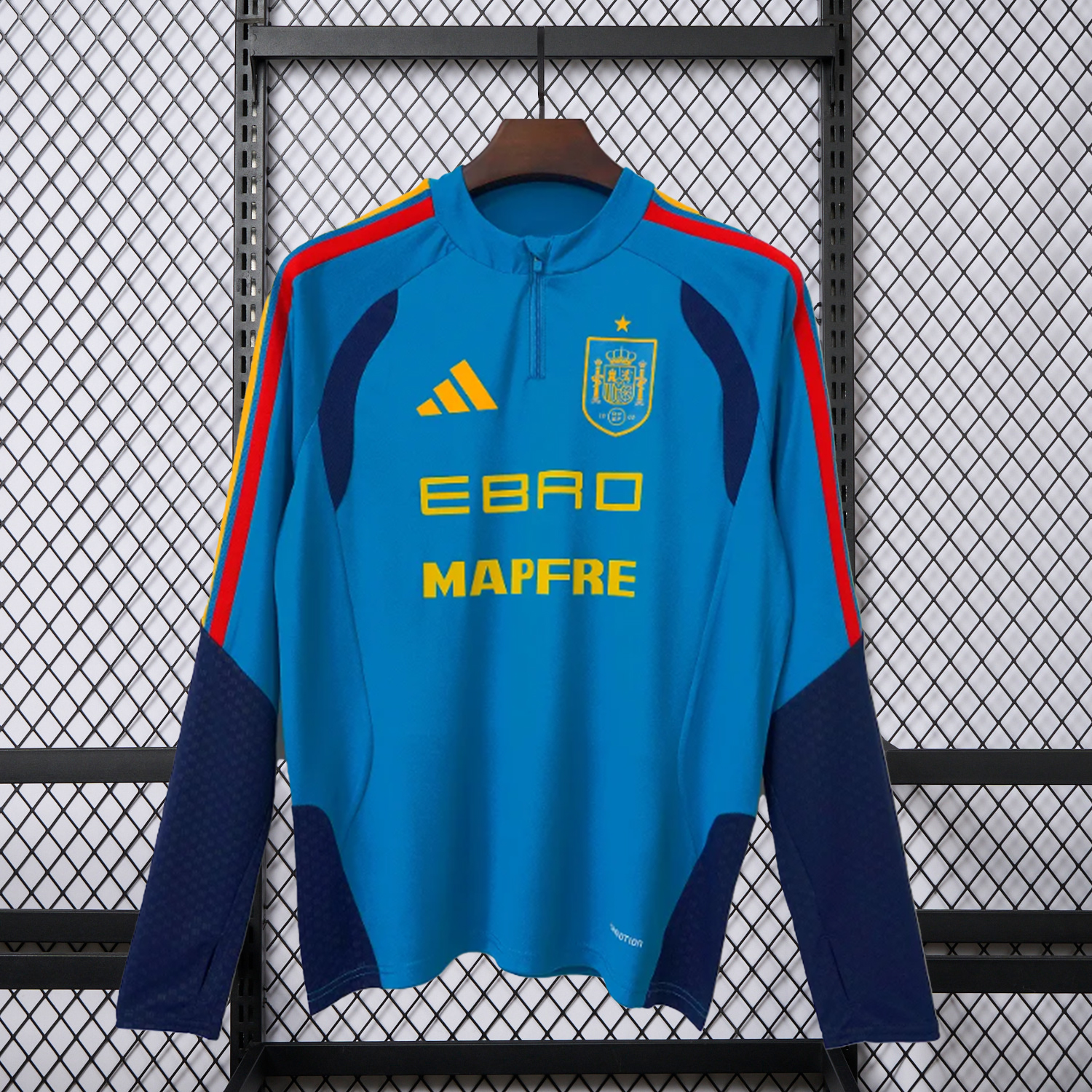 AlphaJersey-Spain 2026 Blue Long Sleeves Training Jersey - Fans Version