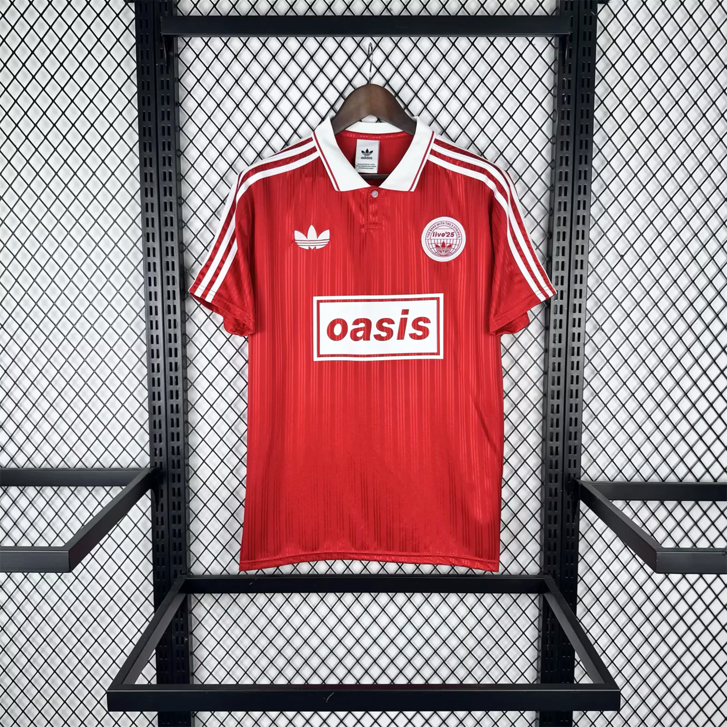 AlphaJersey-Bohemian 25-26 Oasis Originals Tour White Sponsors Red Jersey With Number 25 - Fans Version