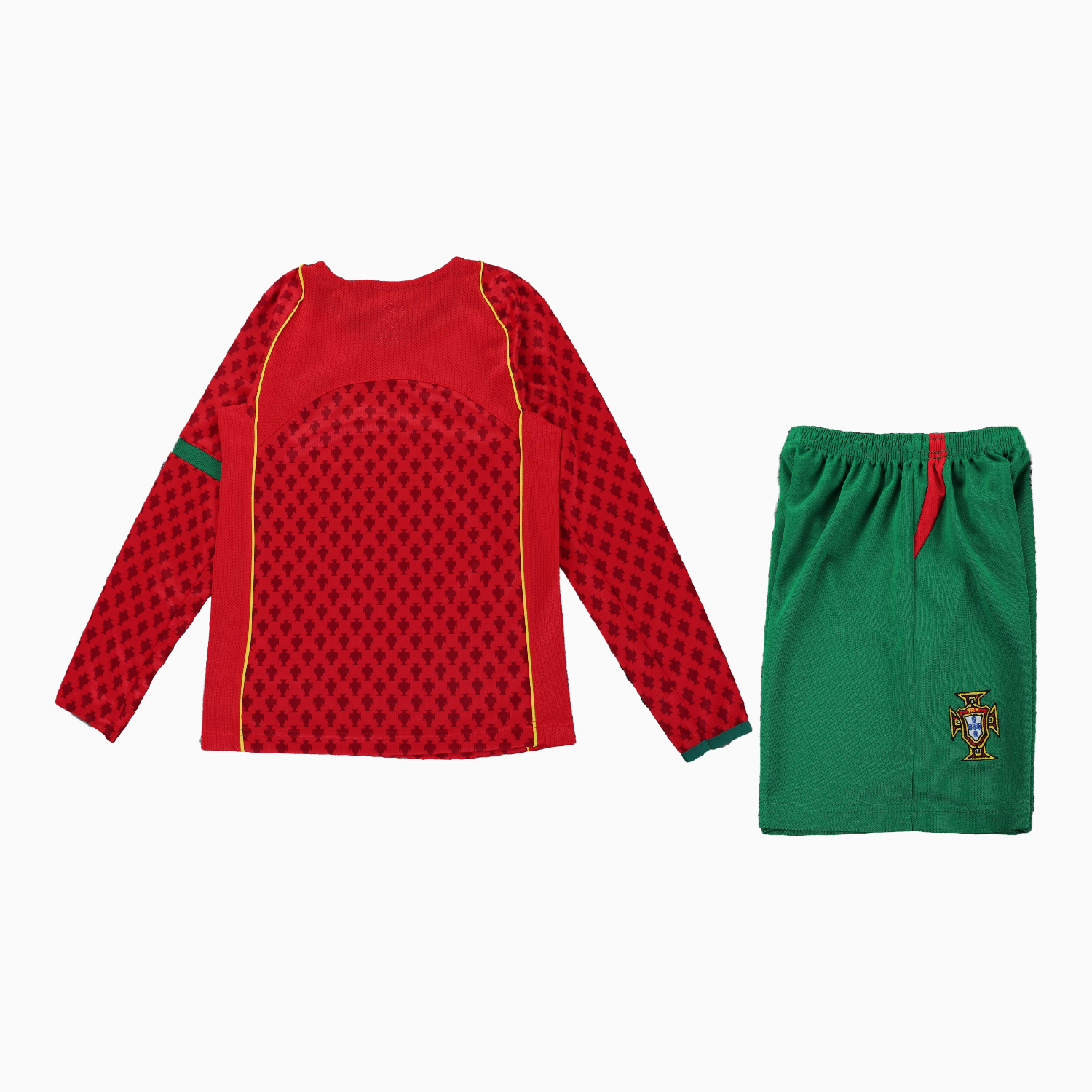 AlphaJersey-Retro Portugal 2004 Home Long Sleeves Kids Kit