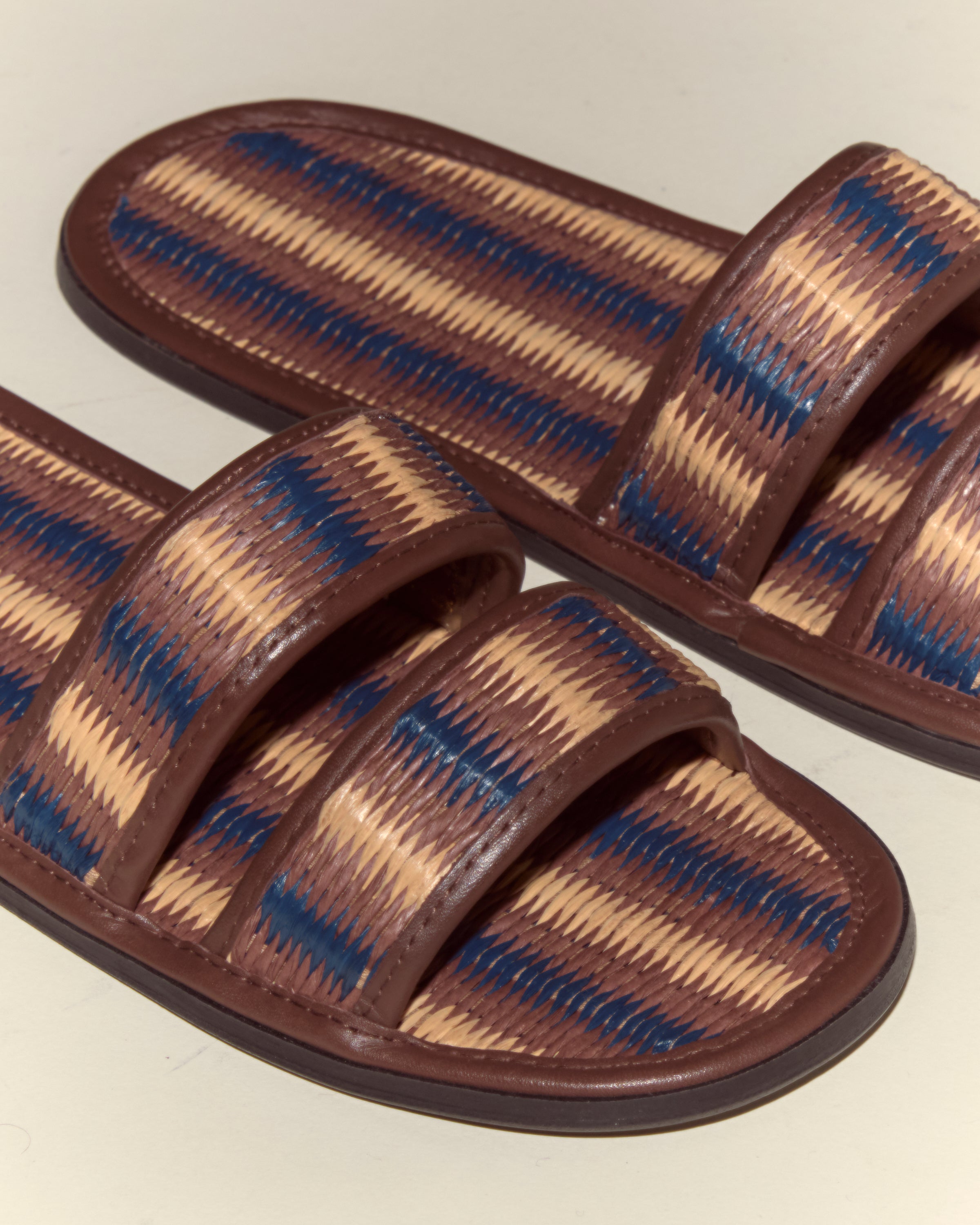 Duotone Summer Slides - Brown/Blue | Modern Menswear by yycbvcnbmmnbm