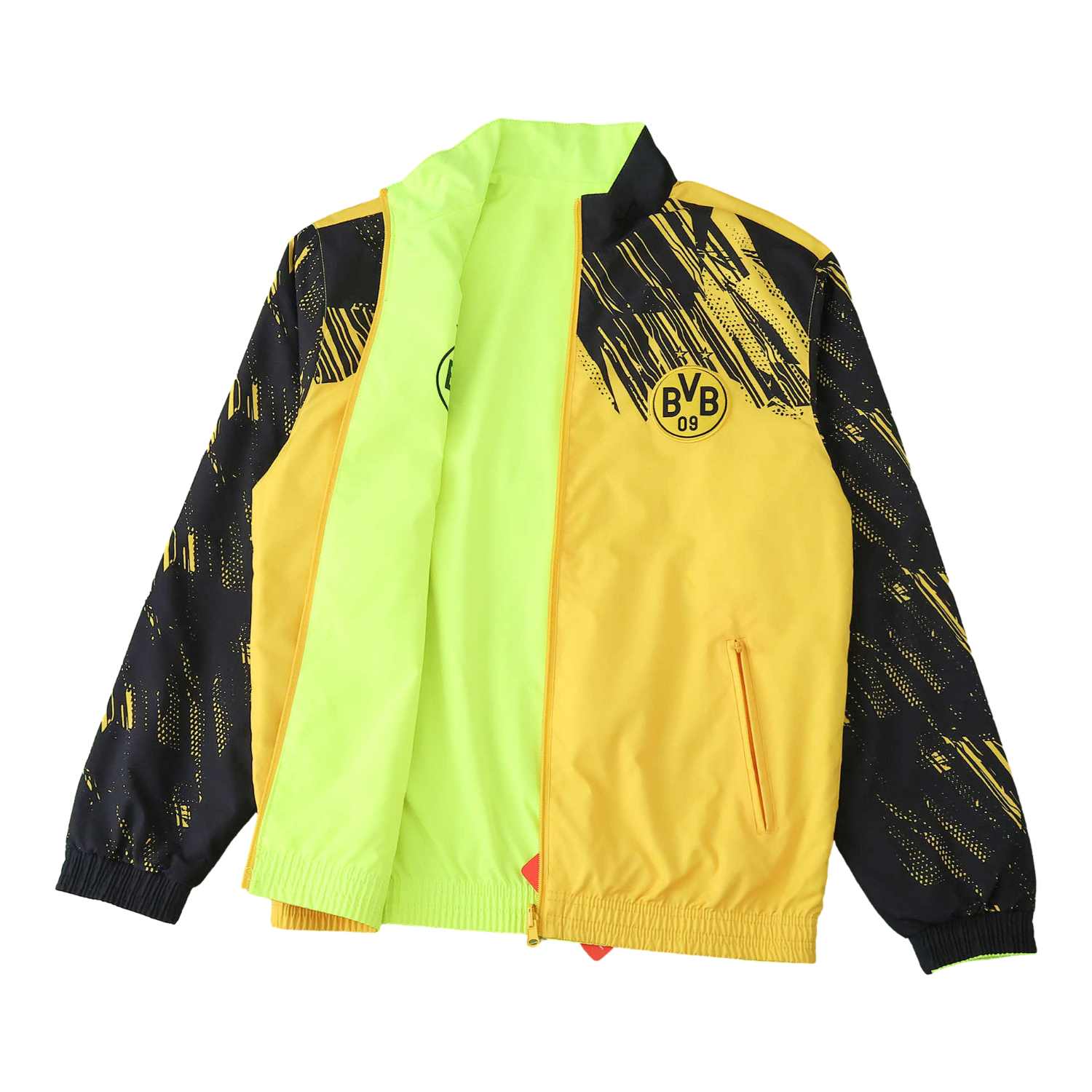 AlphaJersey-Dortmund 25-26 Double Sided Reversible Windbreaker - Green & Yellow