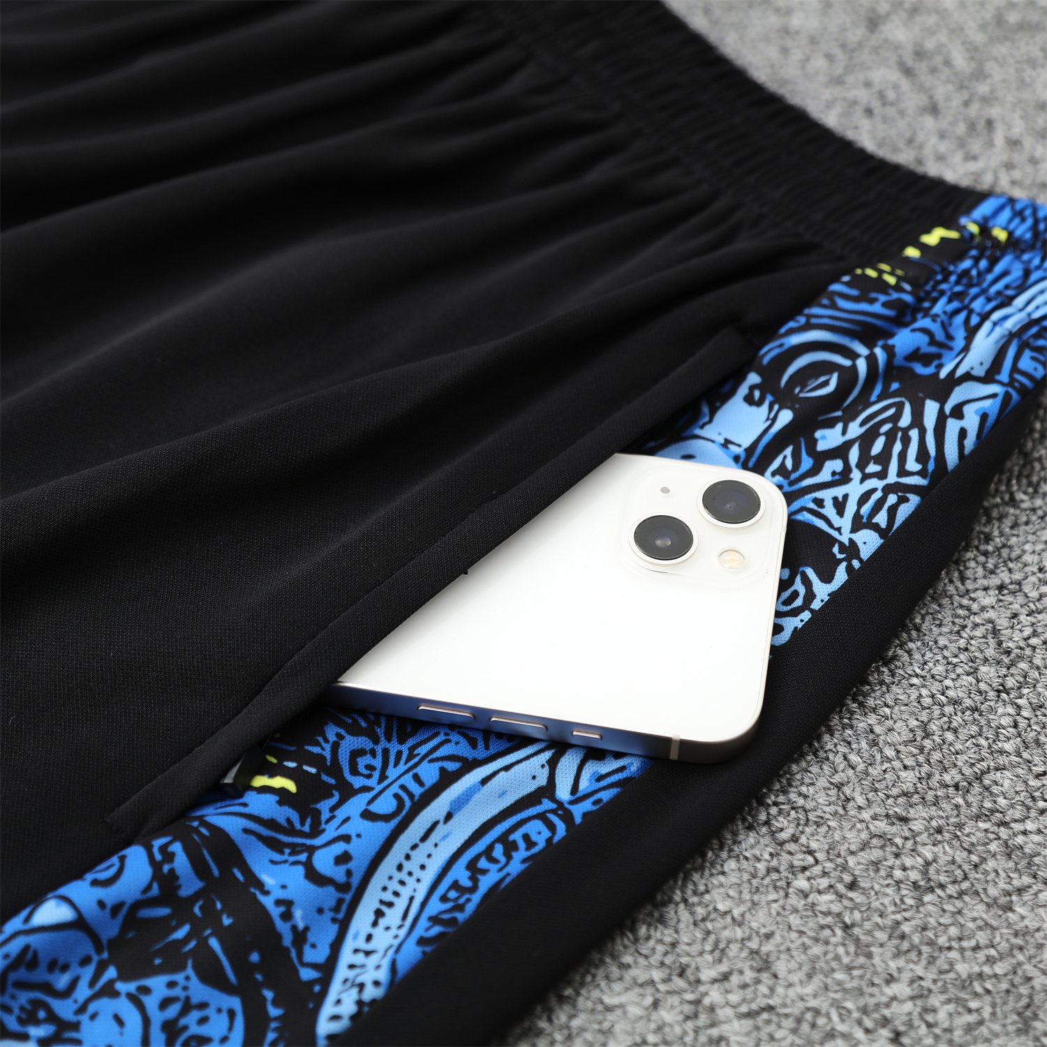 AlphaJersey-Brazil 25-26 Blue Jesus Statue Vest Training Set - Blue Vest & Black Shorts