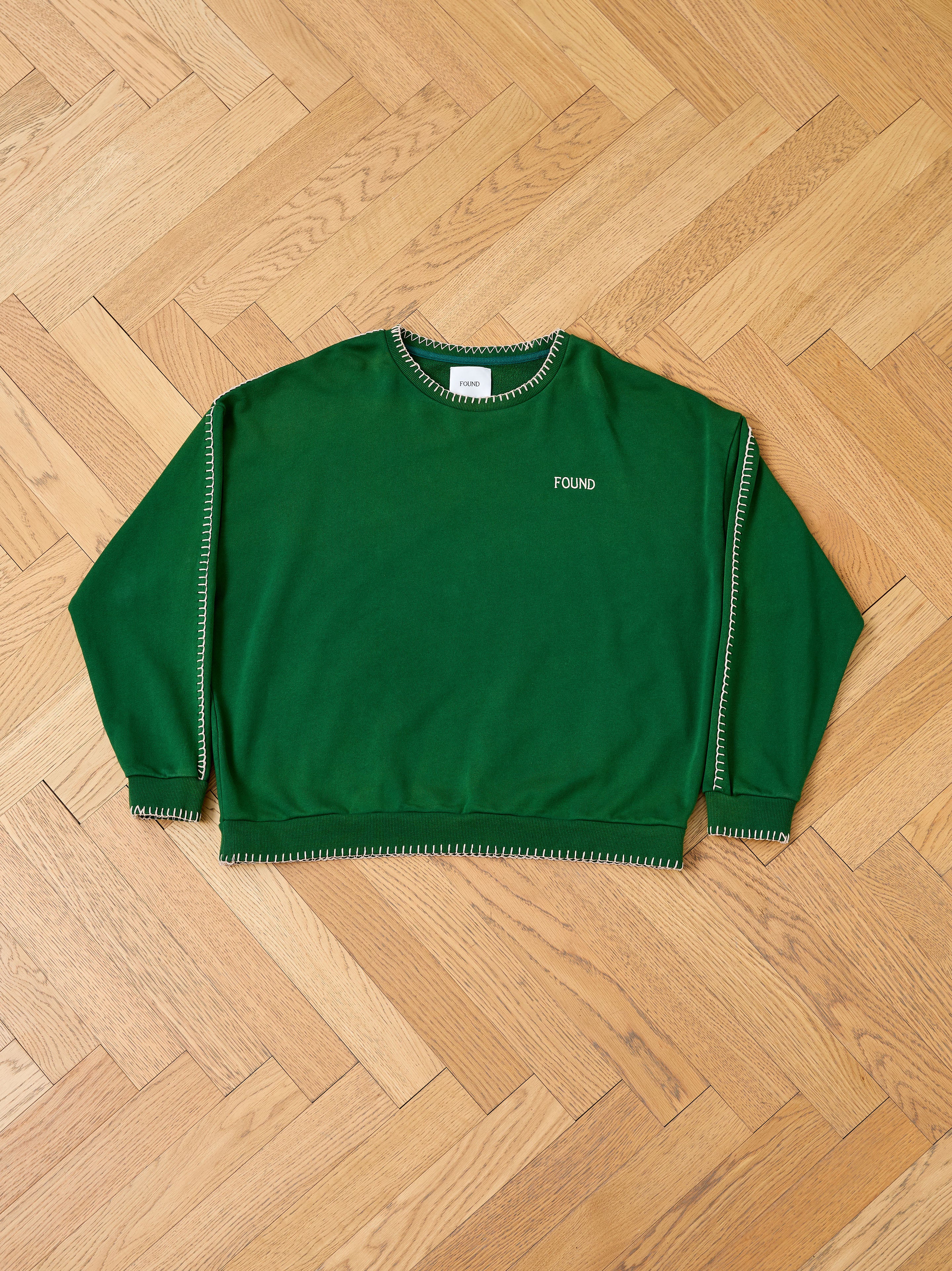Stitched Border Distressed Crewneck | Modern Menswear by yycbvcnbmmnbm