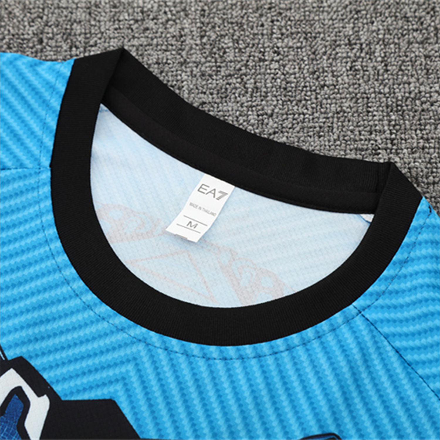 AlphaJersey-Napoli 25-26 Kids Short-Sleeve Training Set - Blue Mecha Top & Black Shorts