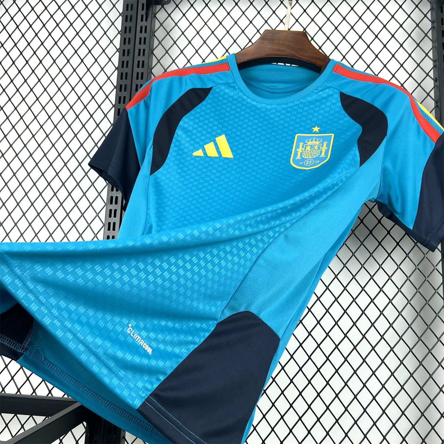 AlphaJersey-Spain 2026 Lake Blue Pre-Match Training Jersey - Fans Version