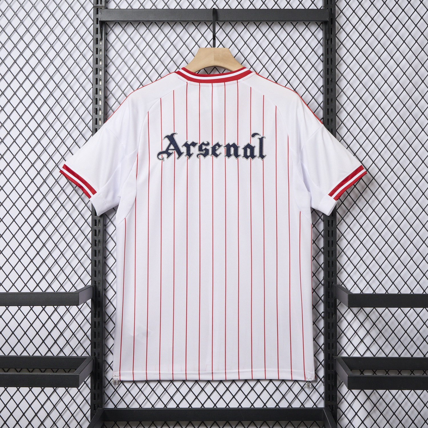 AlphaJersey-Arsenal 25-26 White Baseball Jersey with Red Stripes