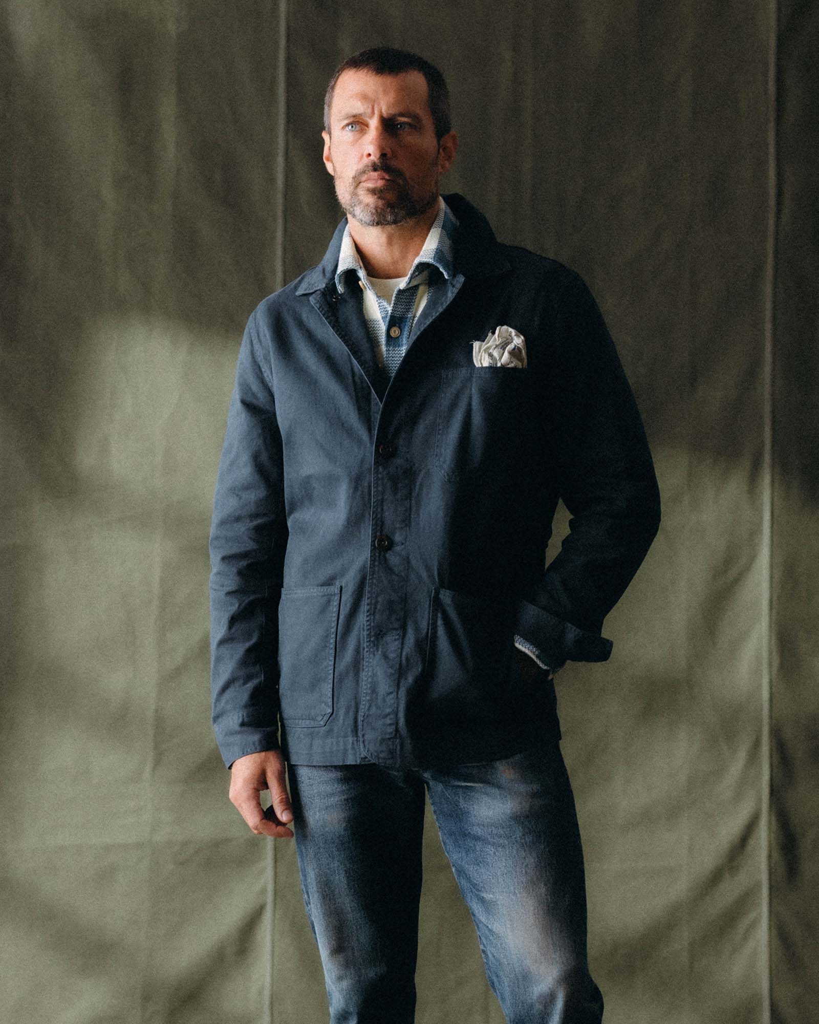The Ojai Jacket in Organic Navy Foundation Twill | Modern Menswear by yycbvcnbmmnbm