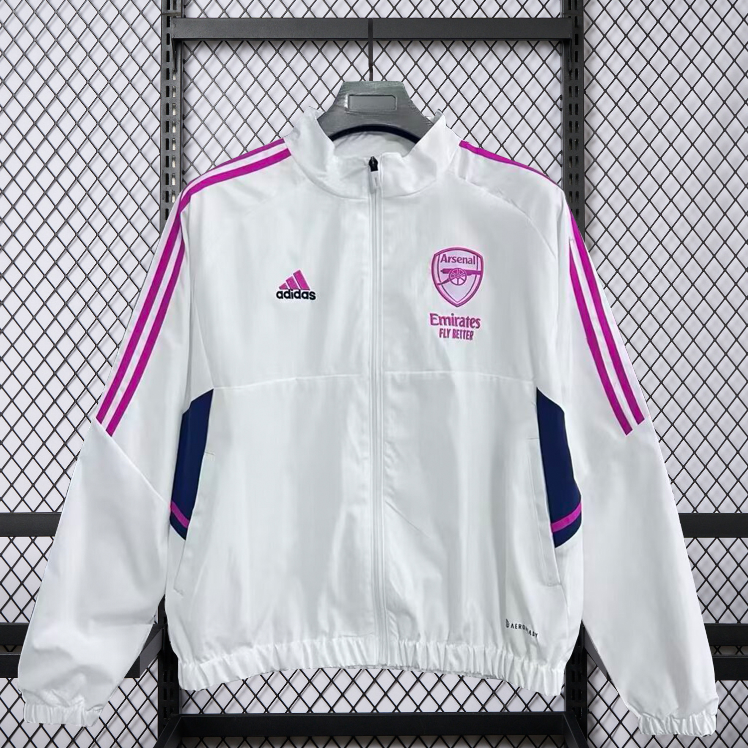 AlphaJersey-Arsenal 25-26 Windbreaker Jacket - White And Purple