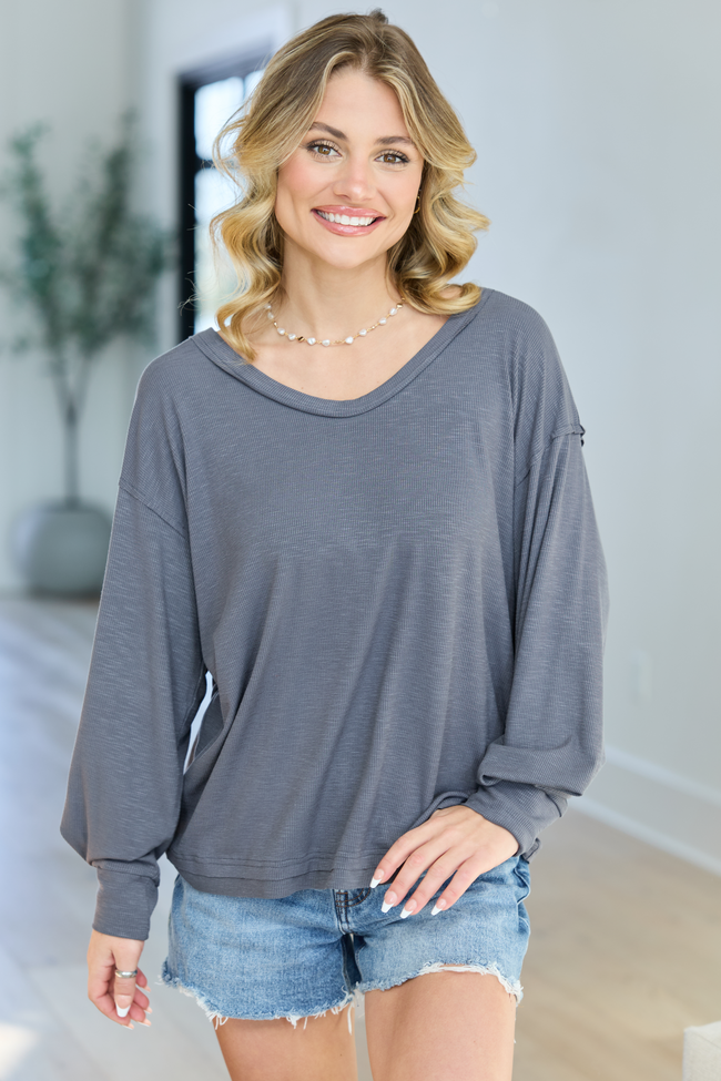 Kendall Grey Scoop Neck Tunic SALE | Elegant Women's Fashion by coolavocek