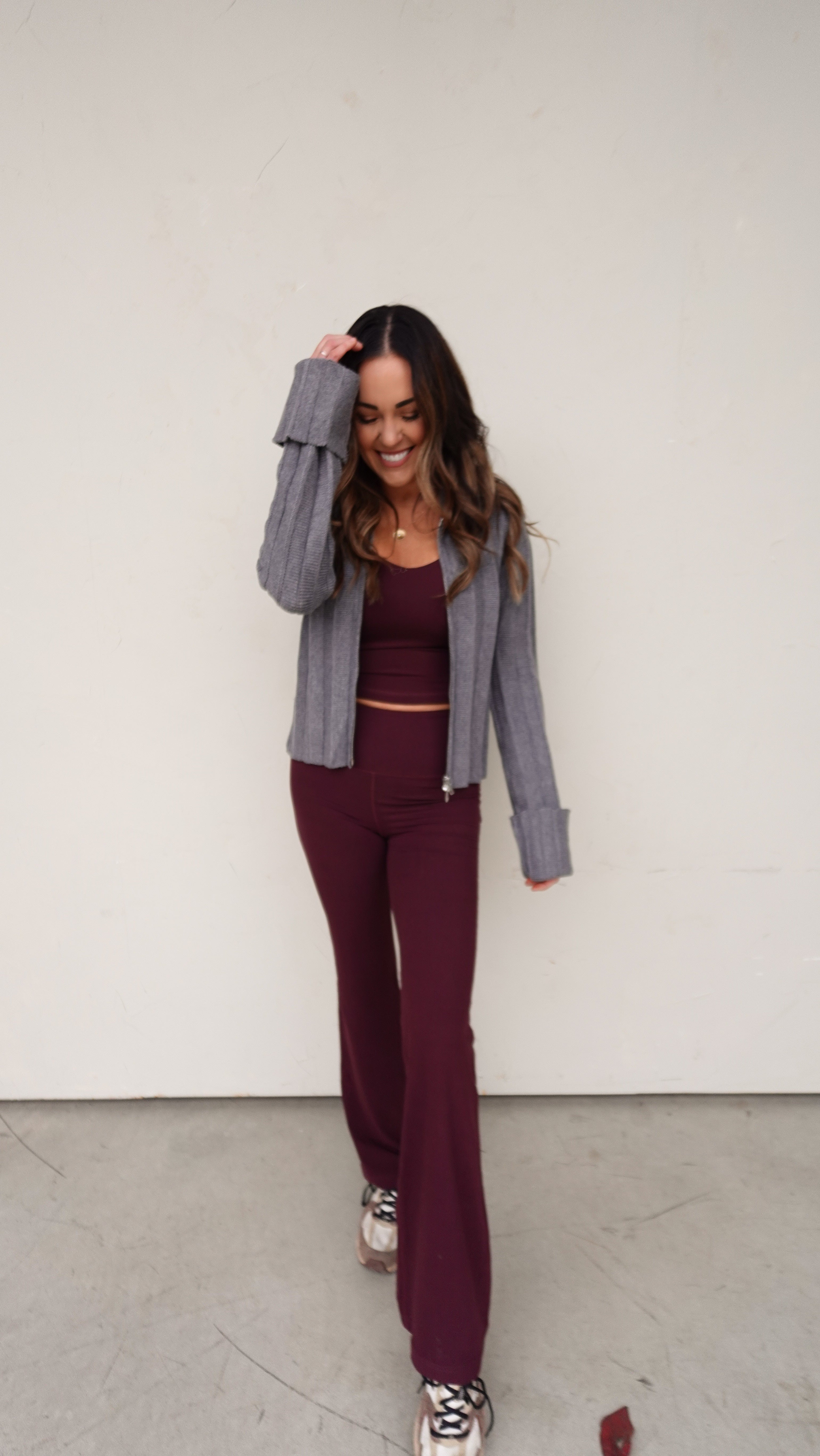 Buttersoft Yoga Top and Legging Set - Merlot | Elegant Women's Fashion by coolavocek